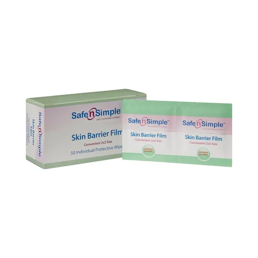 Safe N Simple Skin Barrier Wipe, 50 Packets per Box