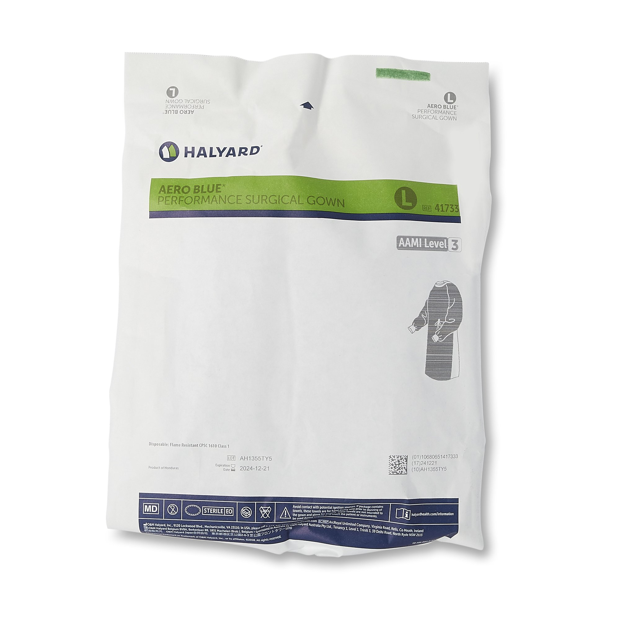 Aero Blue Surgical Gown with Towel, Large - Image 3