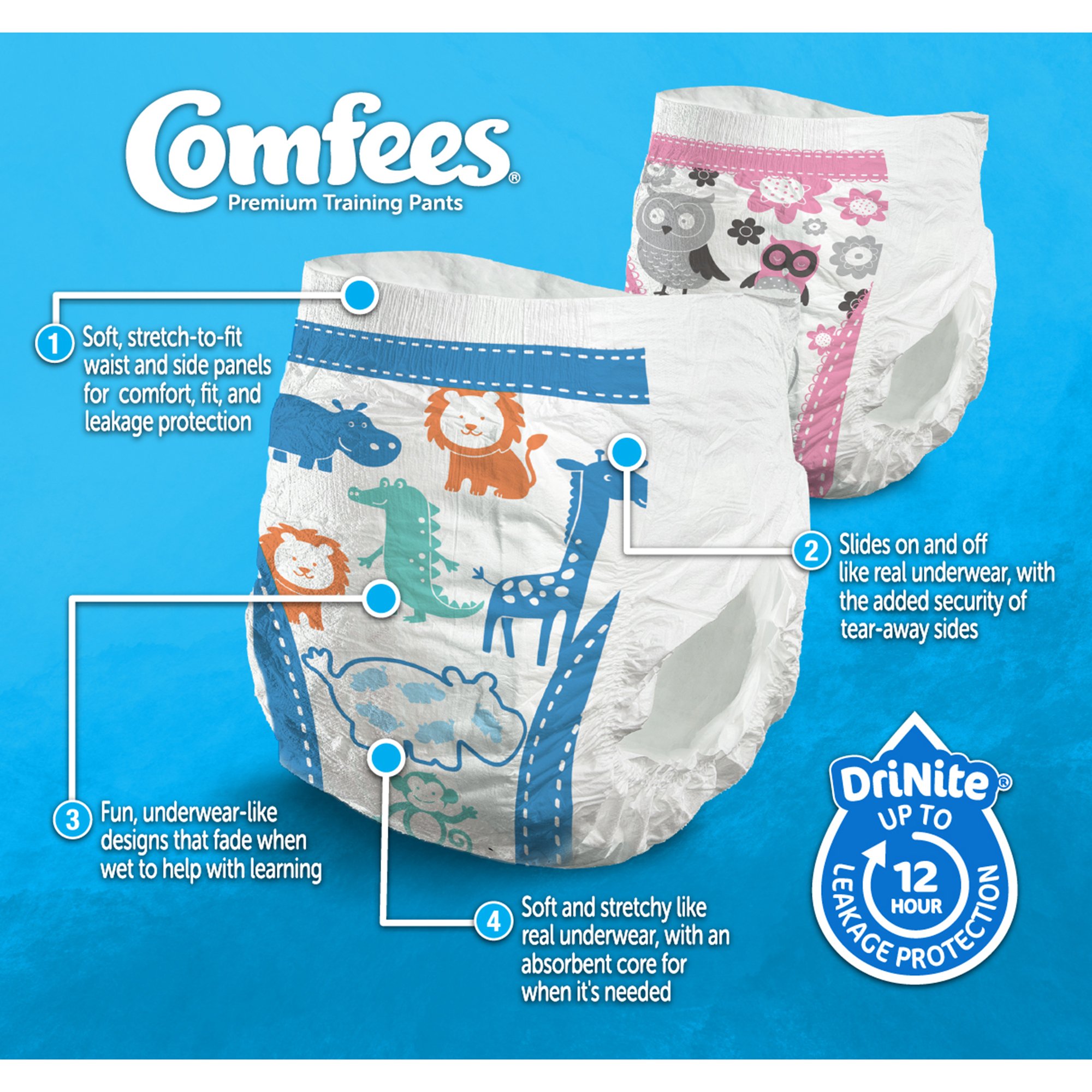 Comfees® Training Pants, 12-Hour Protection, Male Toddler, 4T - 5T, Over 38 lbs. - Image 6