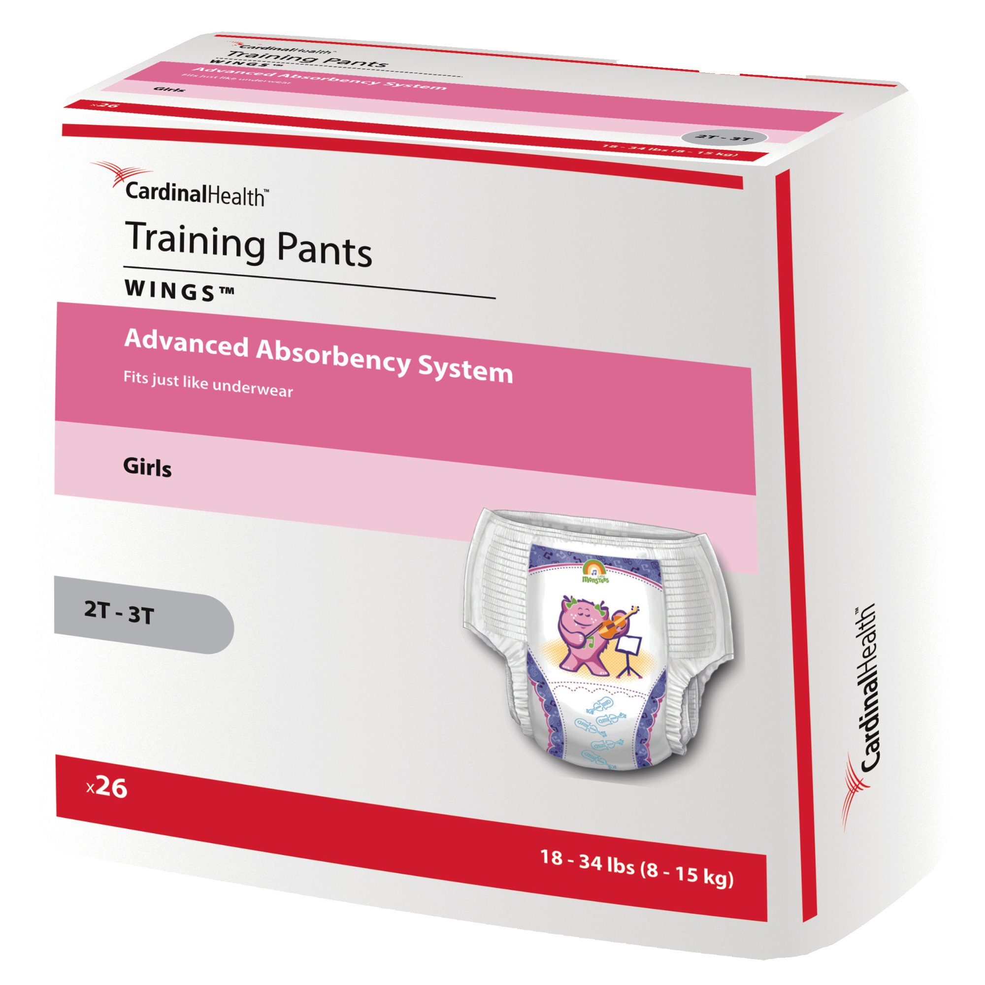Curity™ Training Pants, Medium for Little Girls weighing 18 - 34 lbs.