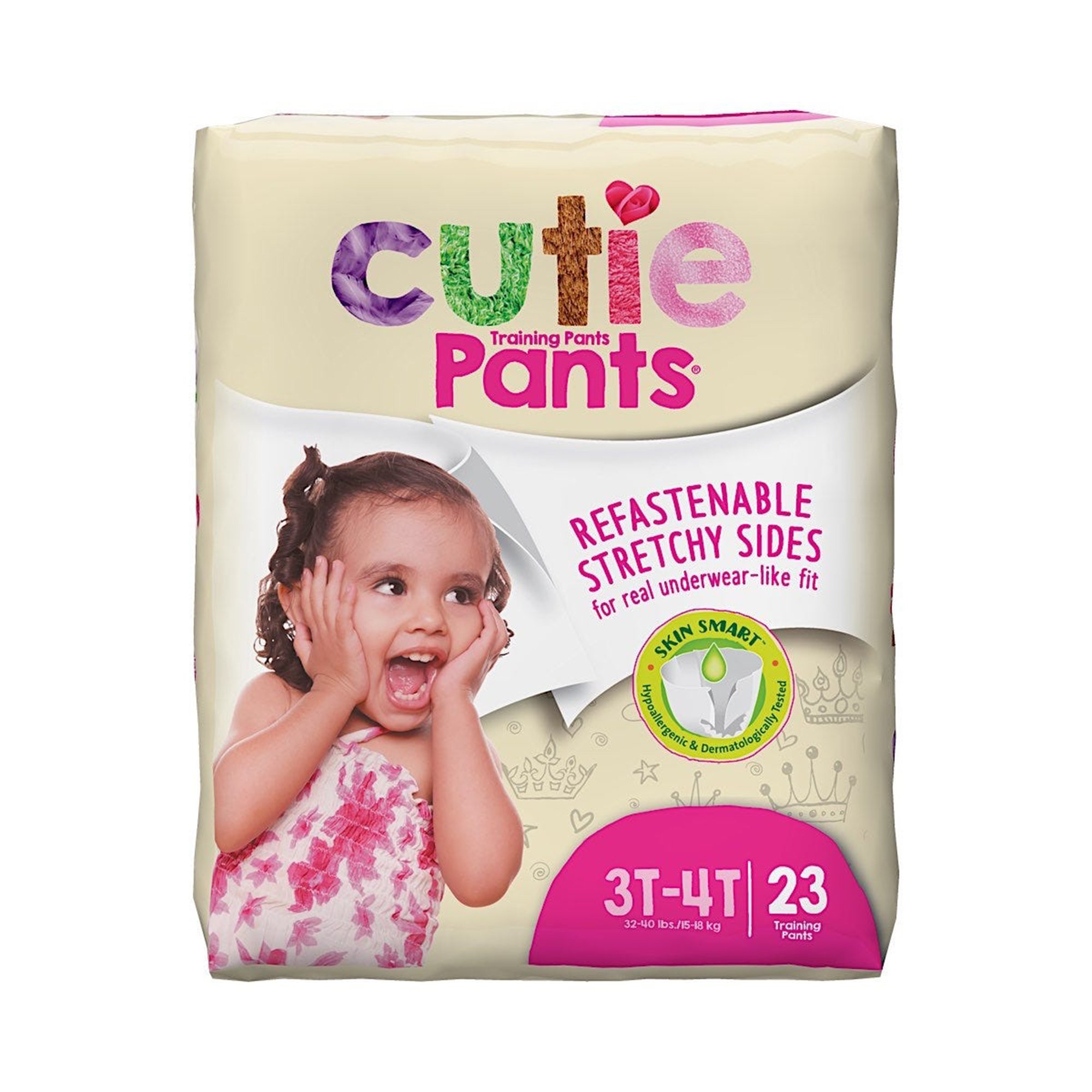 Cutie Pants® Toddler Training Pants, Pink Princess Print, 3T - 4T, 32 - 40 lbs.