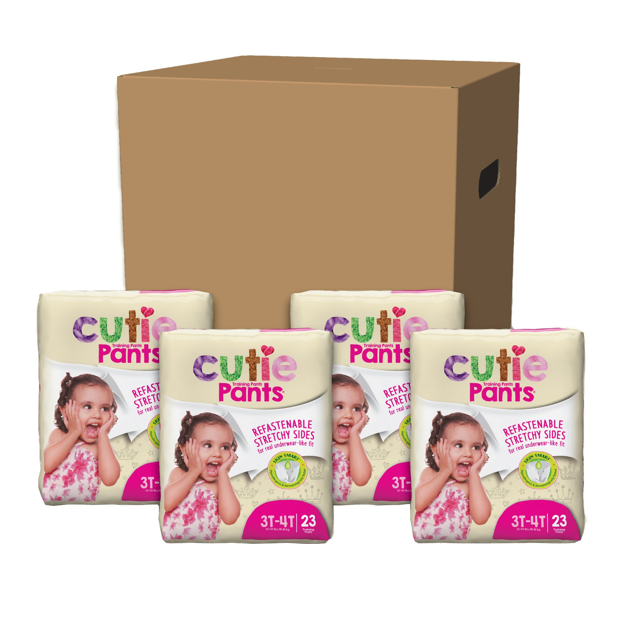 Cutie Pants® Toddler Training Pants, Pink Princess Print, 3T - 4T, 32 - 40 lbs. - Image 2