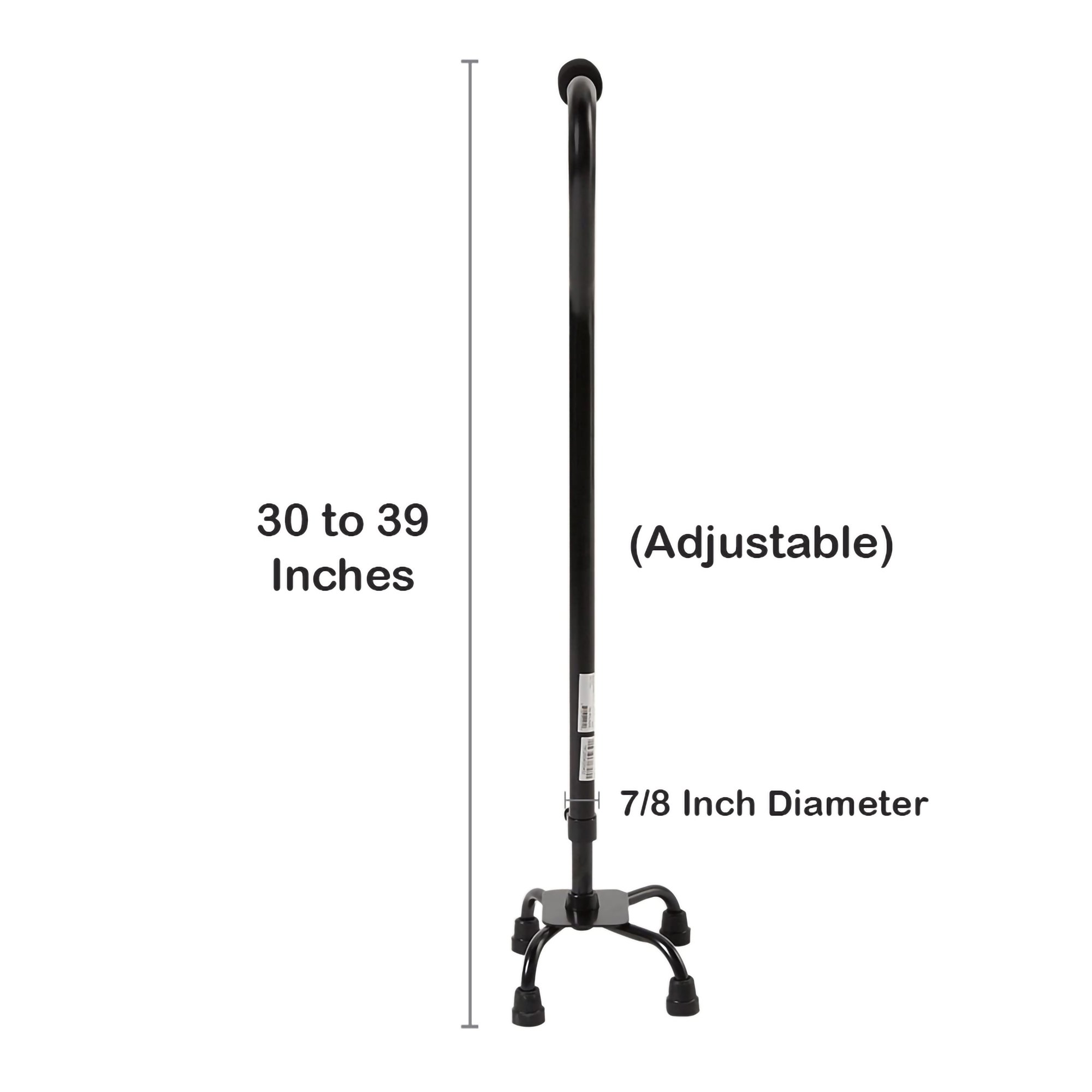 McKesson Adjustable Steel Offset Quad Cane, 30 - 39 Inch Height - Image 4