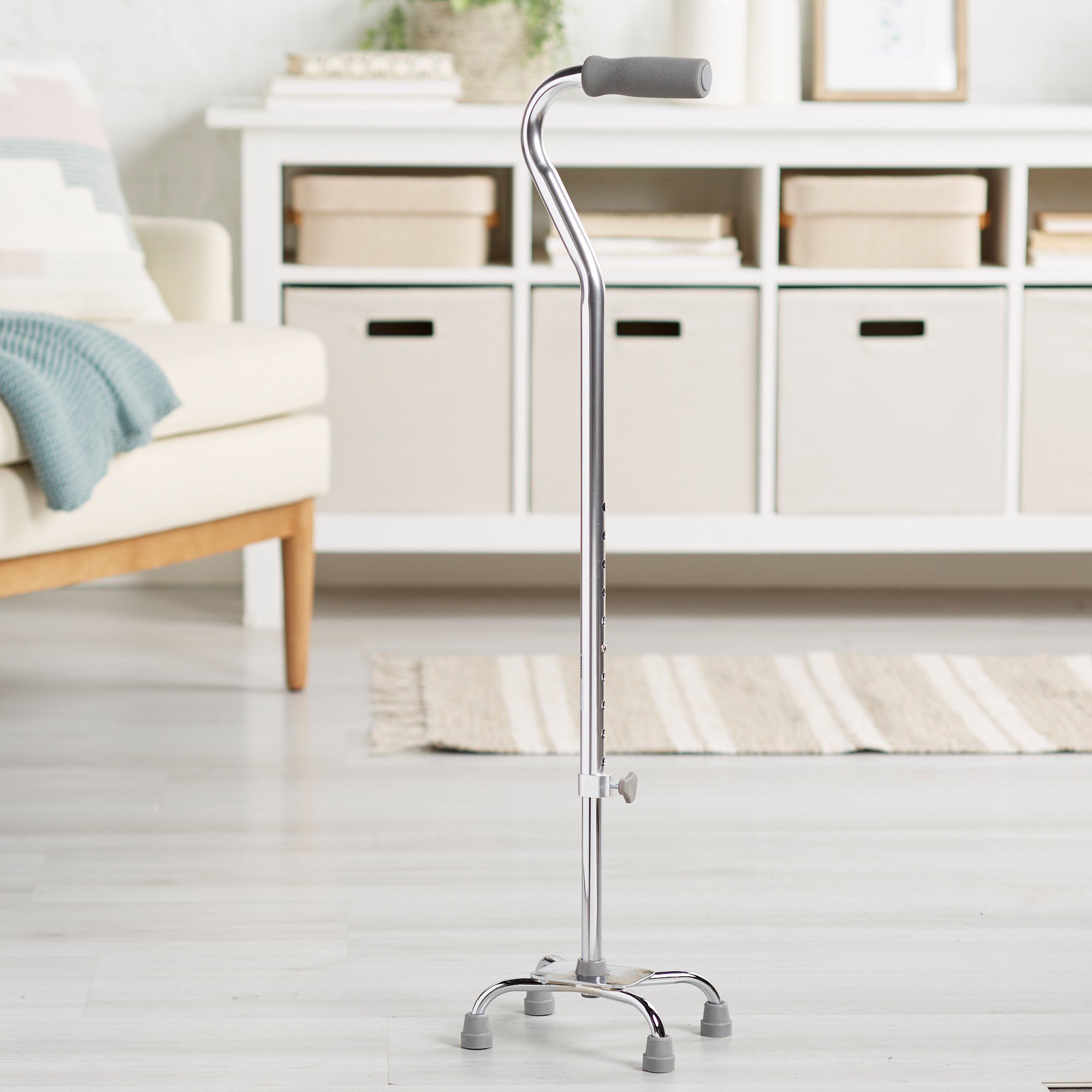 McKesson Offset Quad Cane, Chrome - Image 5