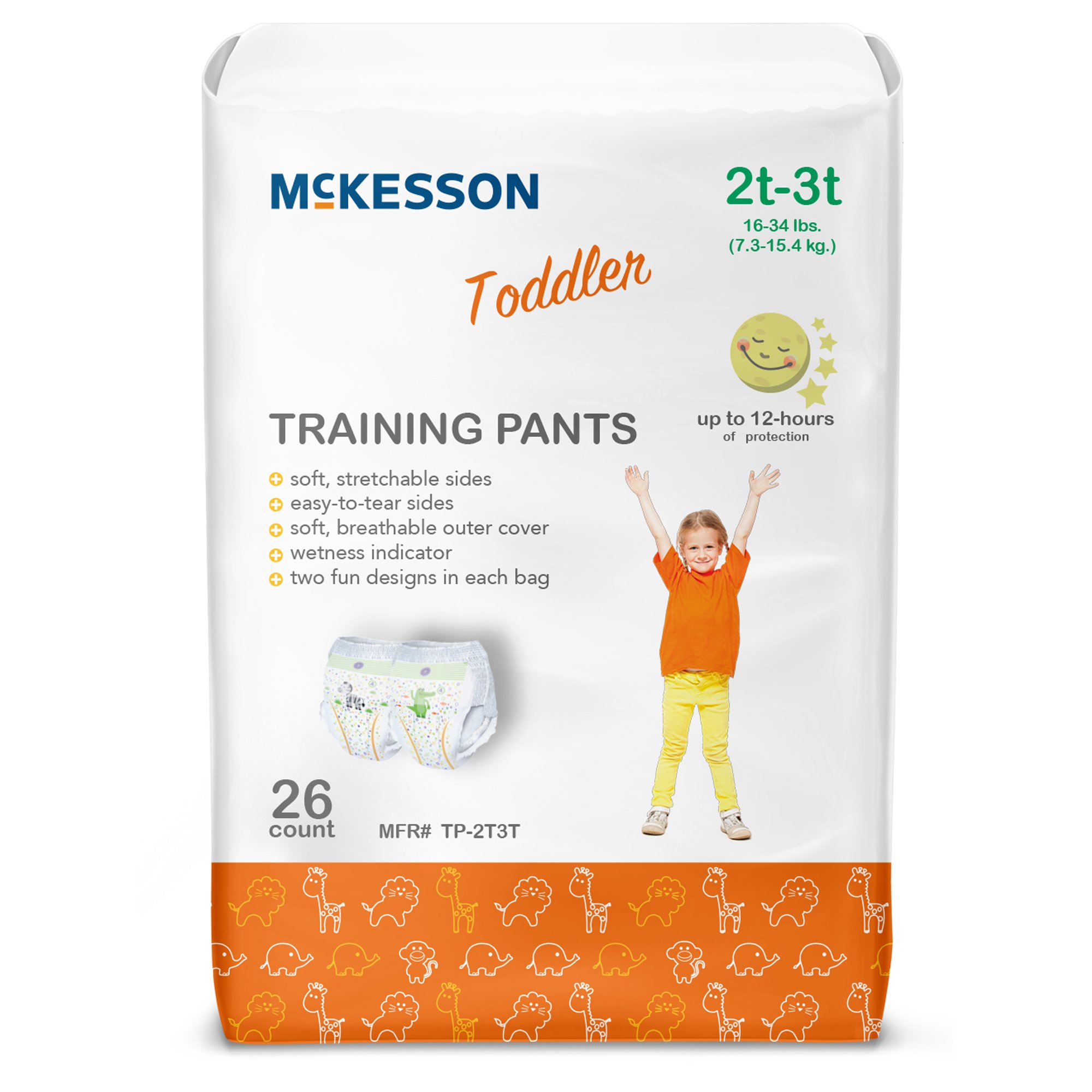 McKesson Toddler Training Pants, 2T to 3T for Children weighing 16 - 34 lbs.