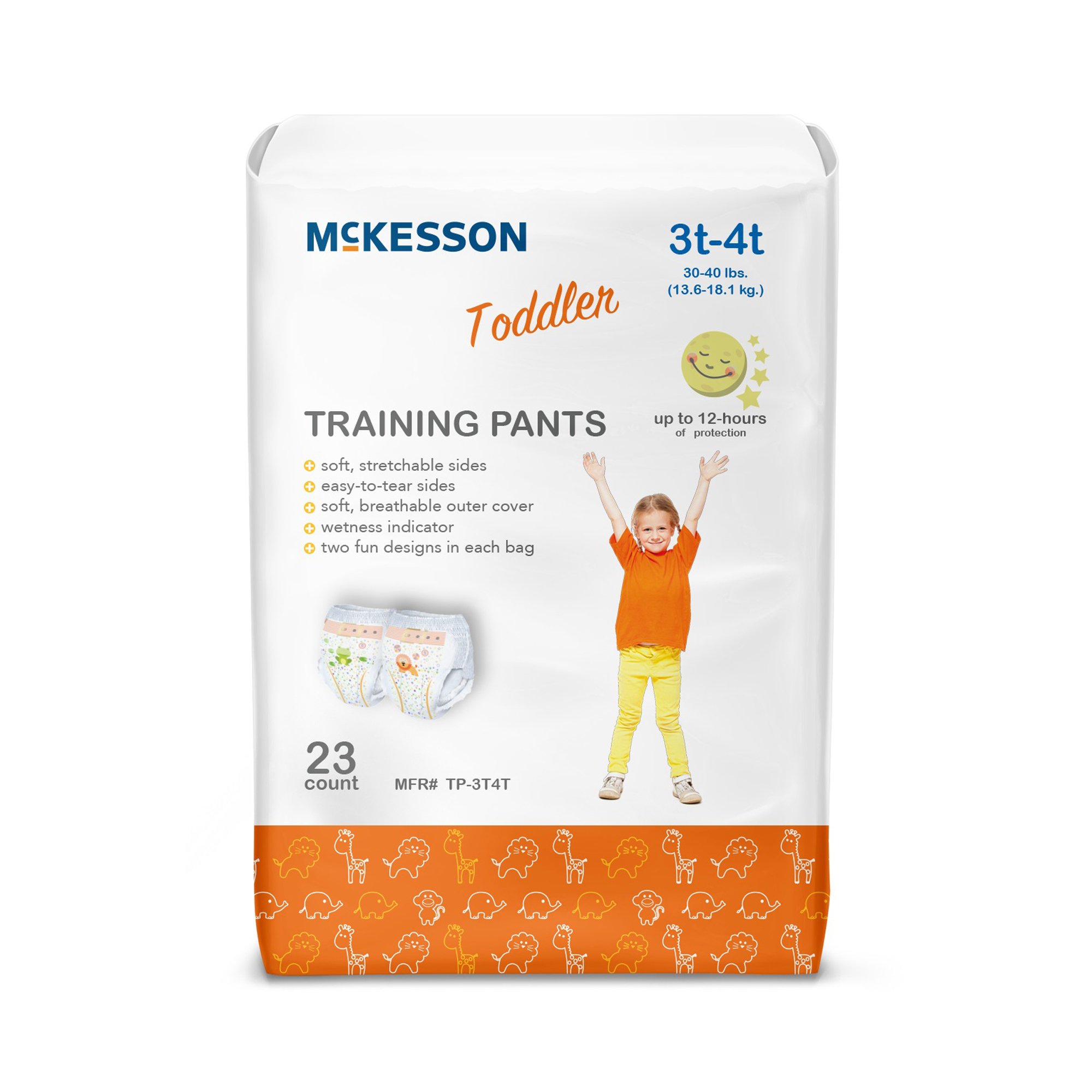 McKesson Toddler Training Pants, 3T to 4T for Children weighing 30 - 40 lbs.