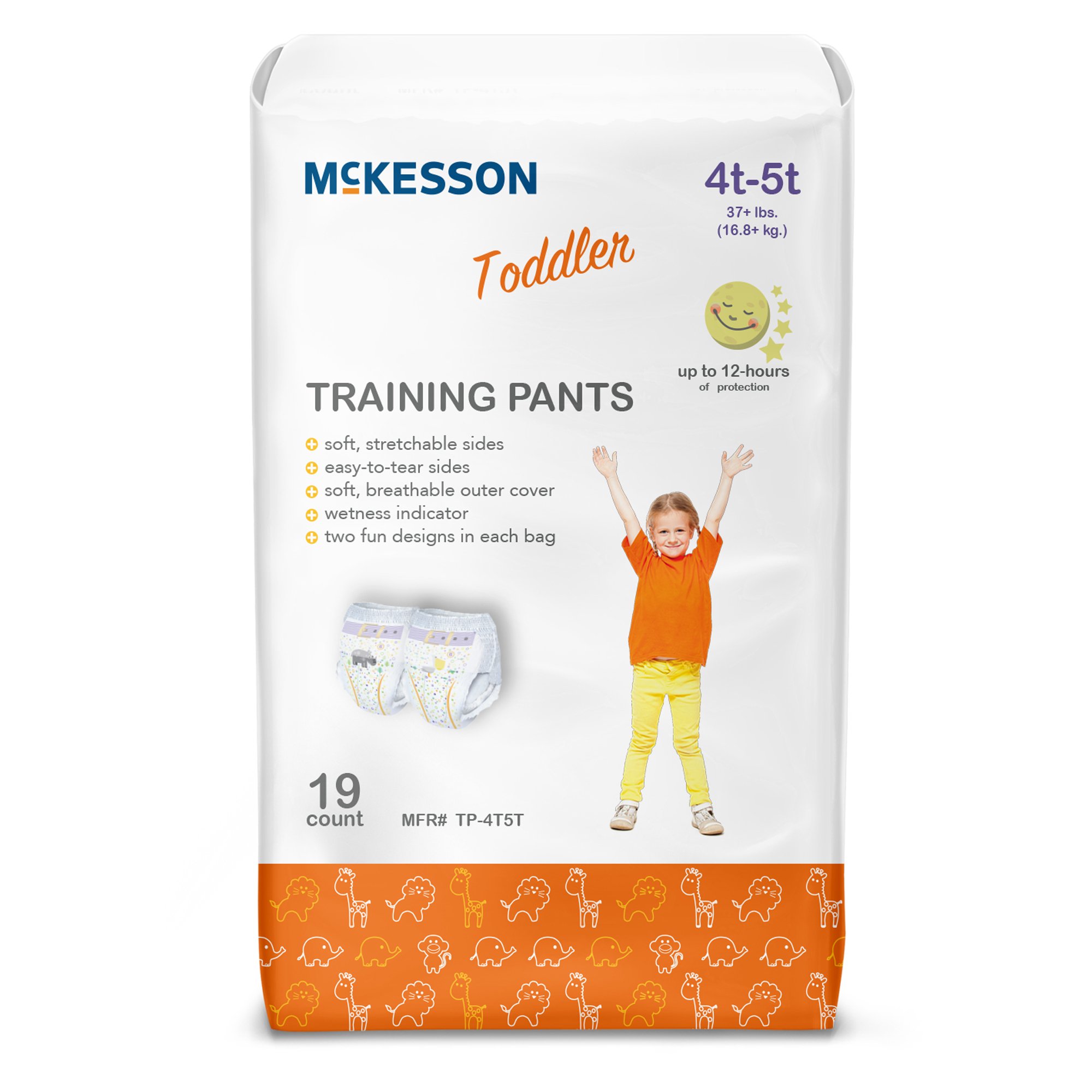 McKesson Toddler Training Pants, 4T to 5T for Children weighing 37+ lbs.