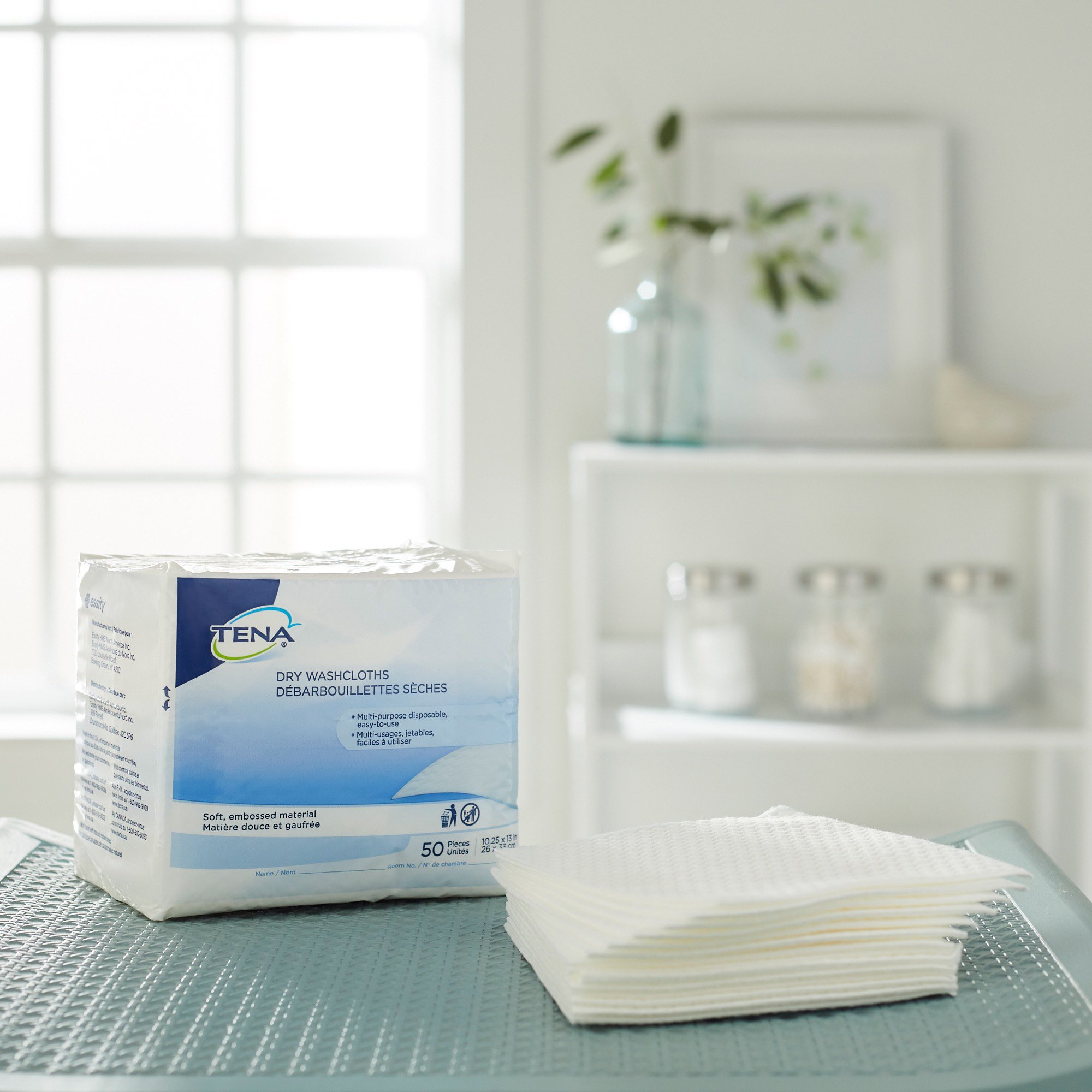 Tena® Dry Disposable Washcloths, 10.25 x 13 Inch - Image 3