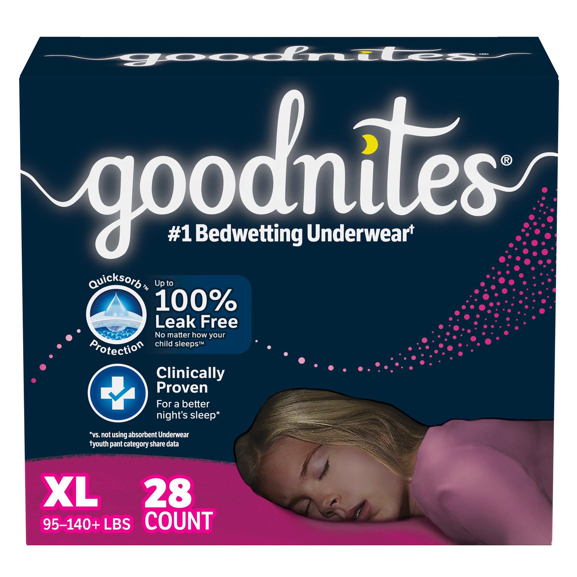 GoodNites® Bedwetting Underwear, Extra Large for Girls weighing 95 - 140 lbs.
