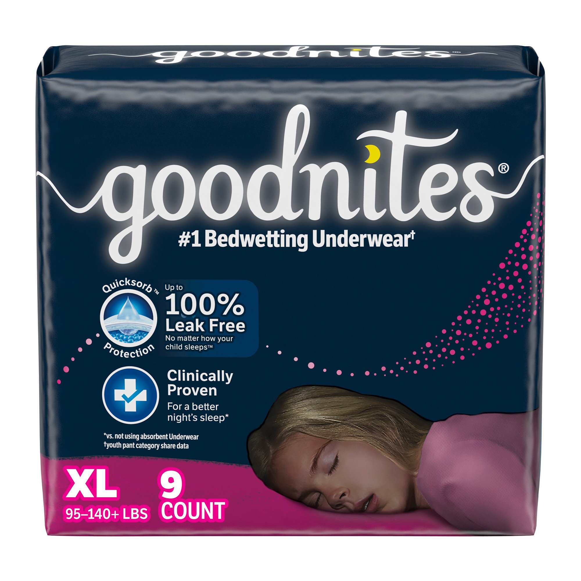 GoodNites® Bedwetting Underwear, Extra Large for Girls weighing 95 - 140 lbs.