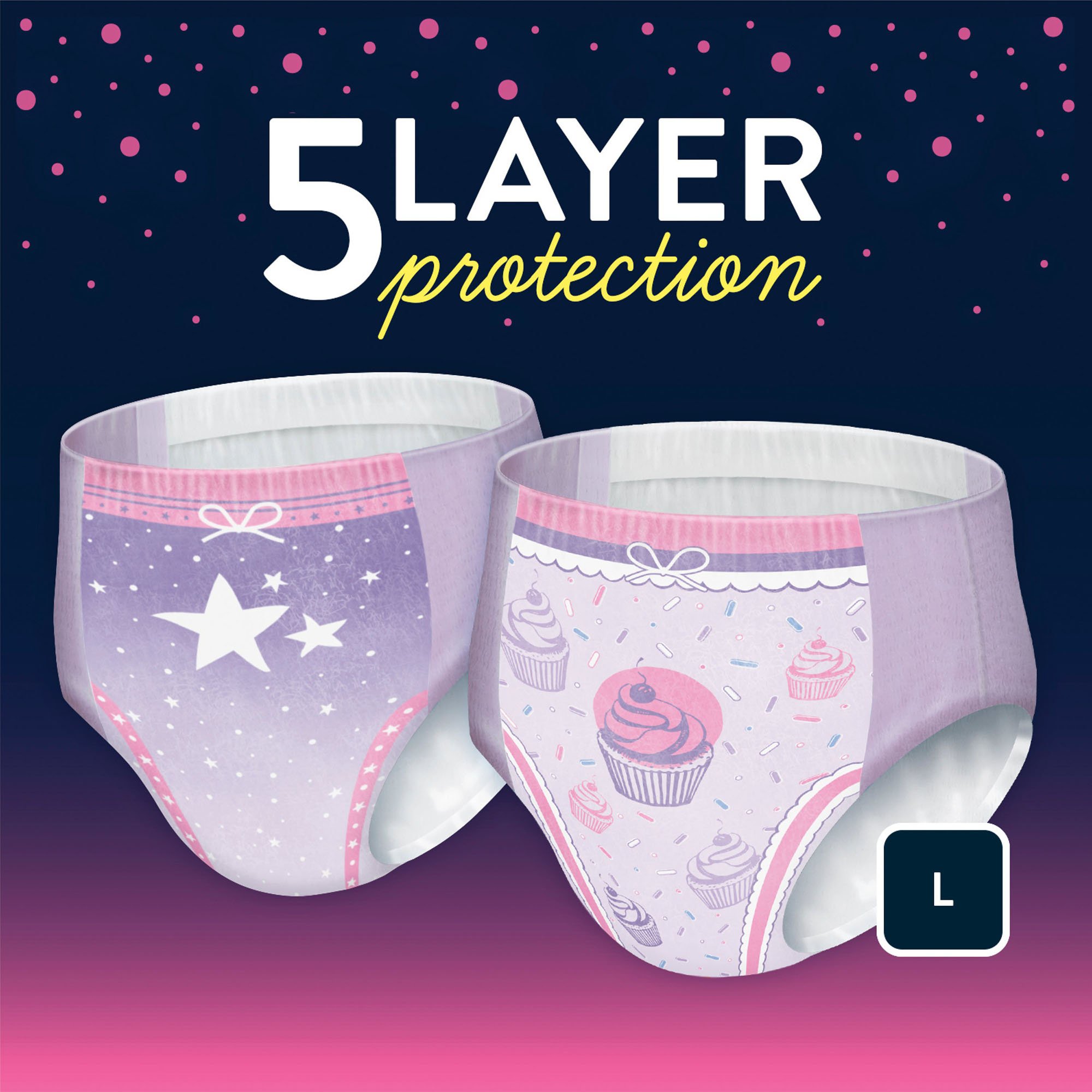 Goodnites® Heavy Absorbency Nighttime Underwear, Large for Girls 68 - 95 lbs. - Image 5