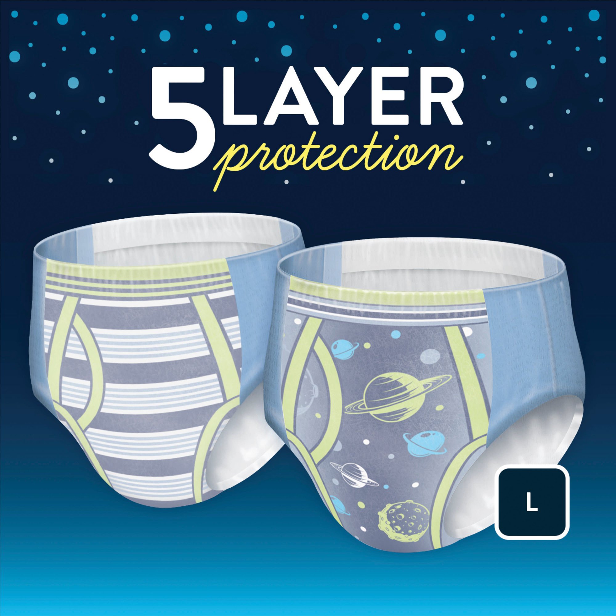 Goodnites® Heavy Absorbency Nighttime Underwear, S/M for Boys 43 - 68 lbs. - Image 6