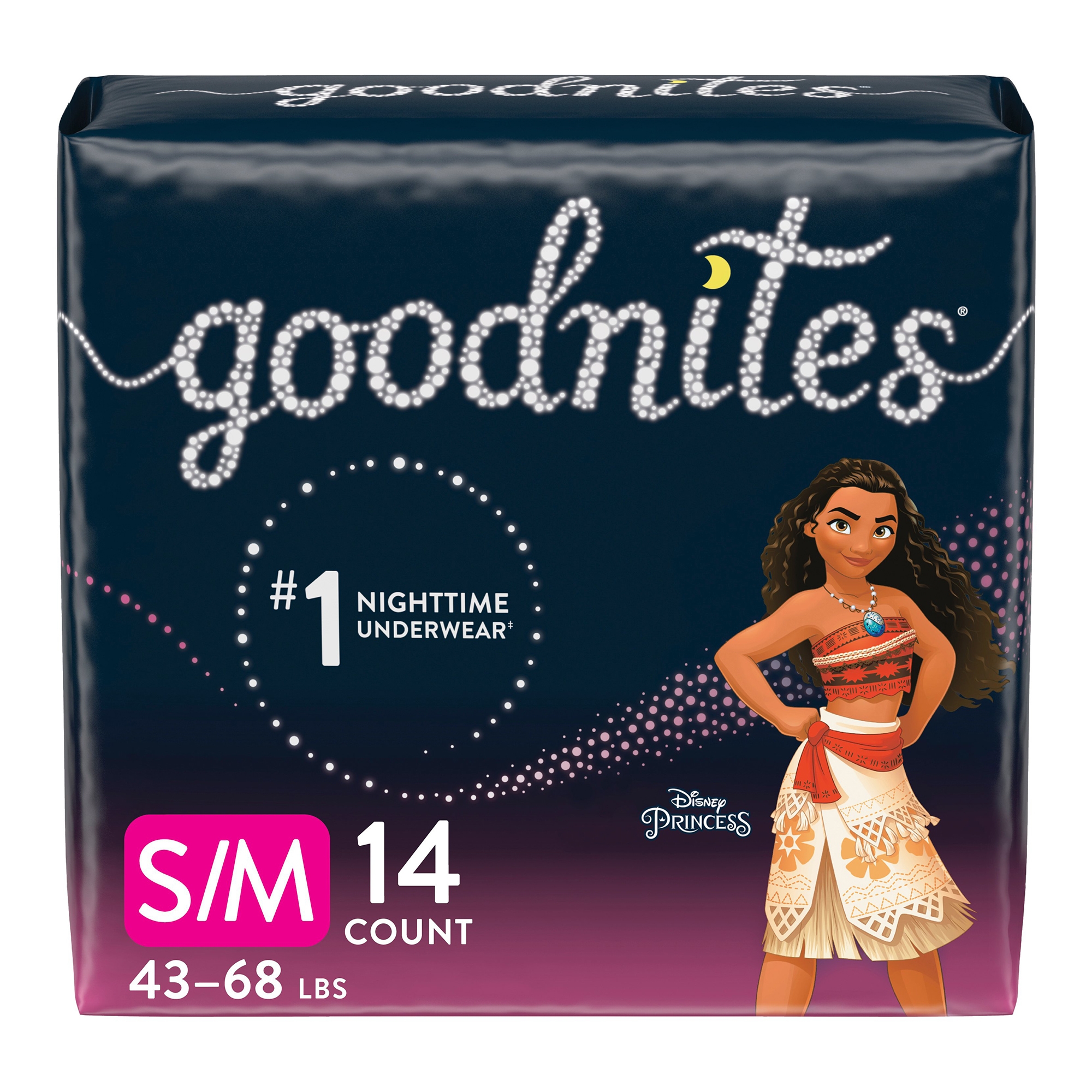 Goodnites® Heavy Absorbency Nighttime Underwear, S/M for Girls 43 - 68 lbs.
