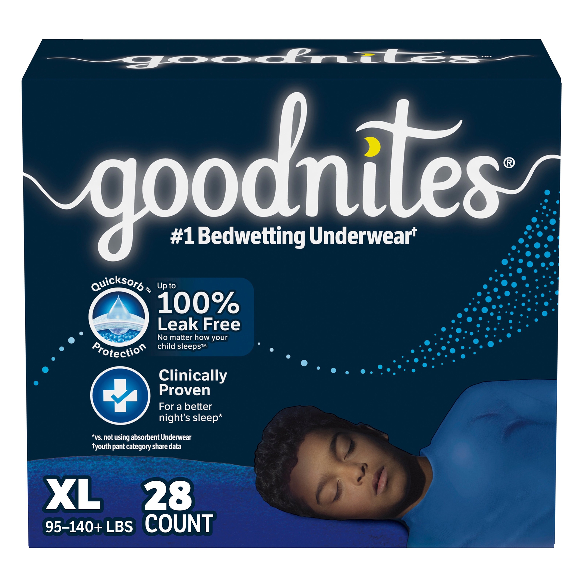 GoodNites® Night Time Underwear, Extra Large for Boys weighing 95 - 140 lbs.