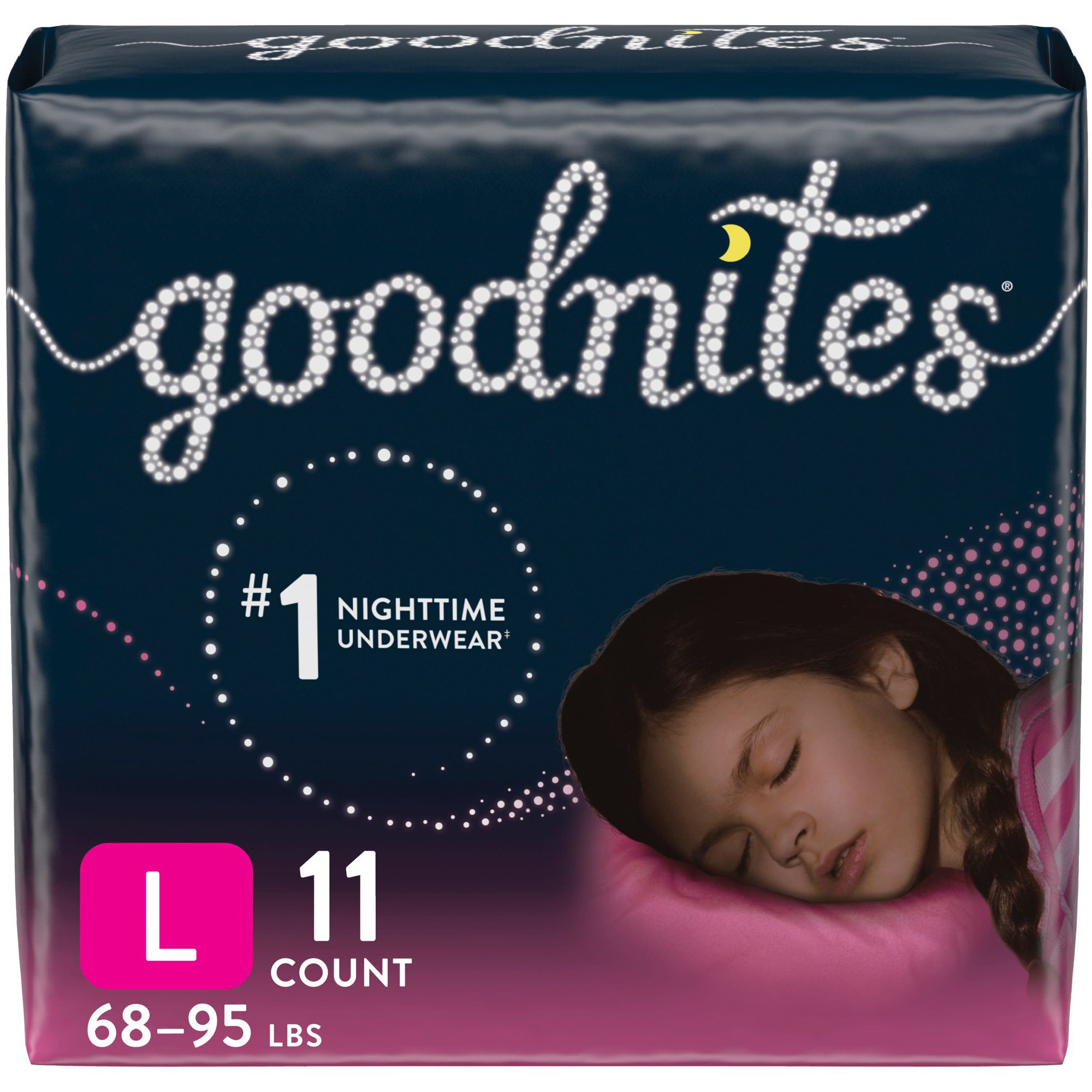 GoodNites® Night Time Underwear, Large for Girls weighing 68 - 95 lbs.