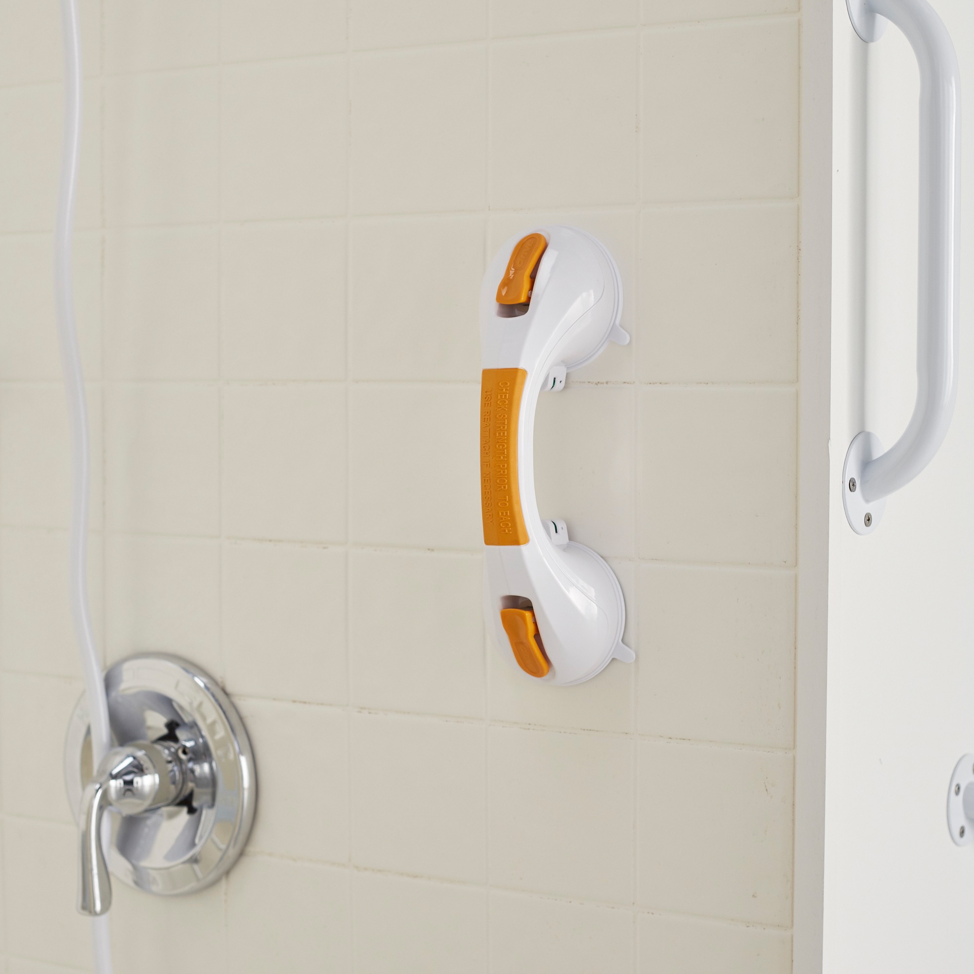McKesson White / Yellow Plastic Suction-Cup Grab Bar - Image 5