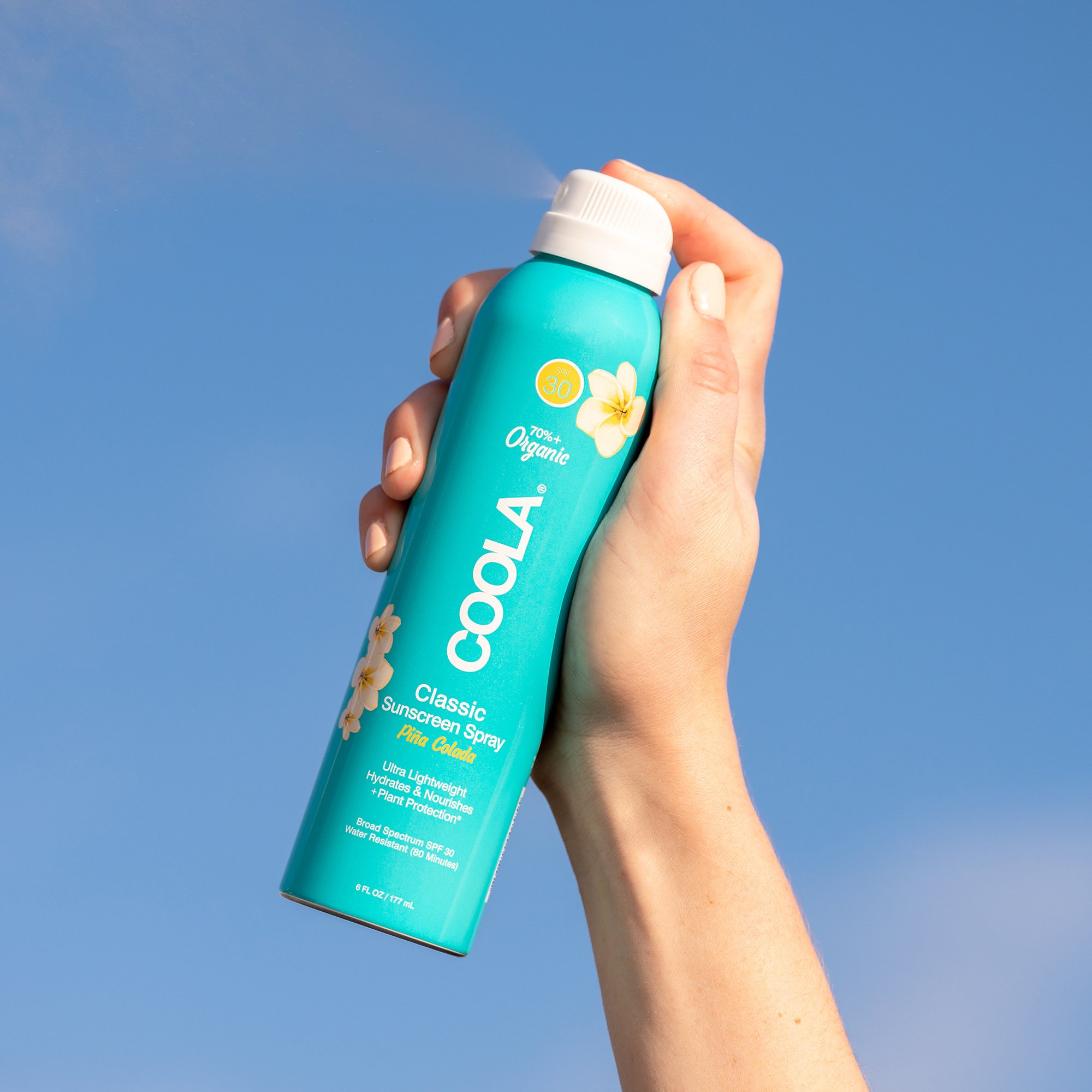 Coola® Classic Body Sunscreen Spray SPF 30 Pina Colada Scent, 6-oz Aerosol Can - Image 2