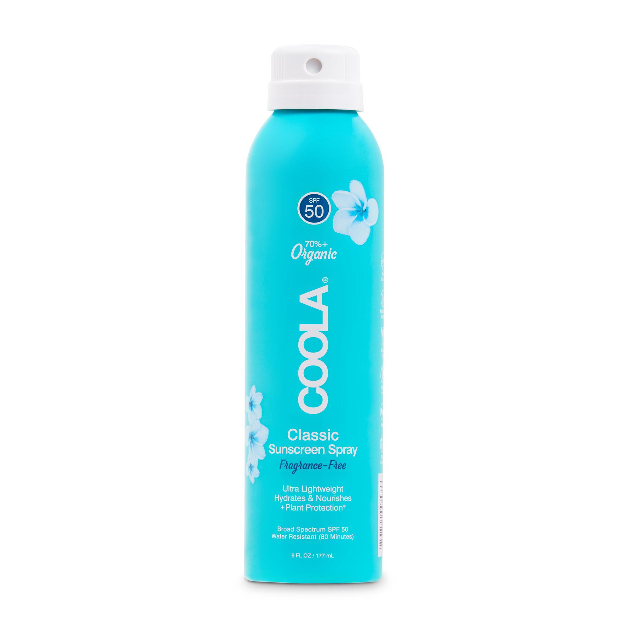 Coola® Classic Body Sunscreen Spray SPF 50 Fragrance Free, 6-ounce Aerosol Can