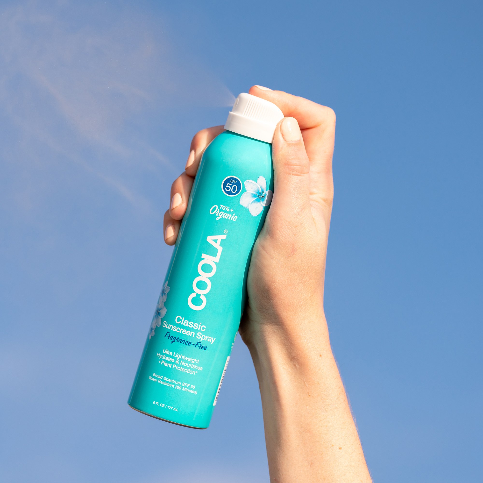 Coola® Classic Body Sunscreen Spray SPF 50 Fragrance Free, 6-ounce Aerosol Can - Image 2