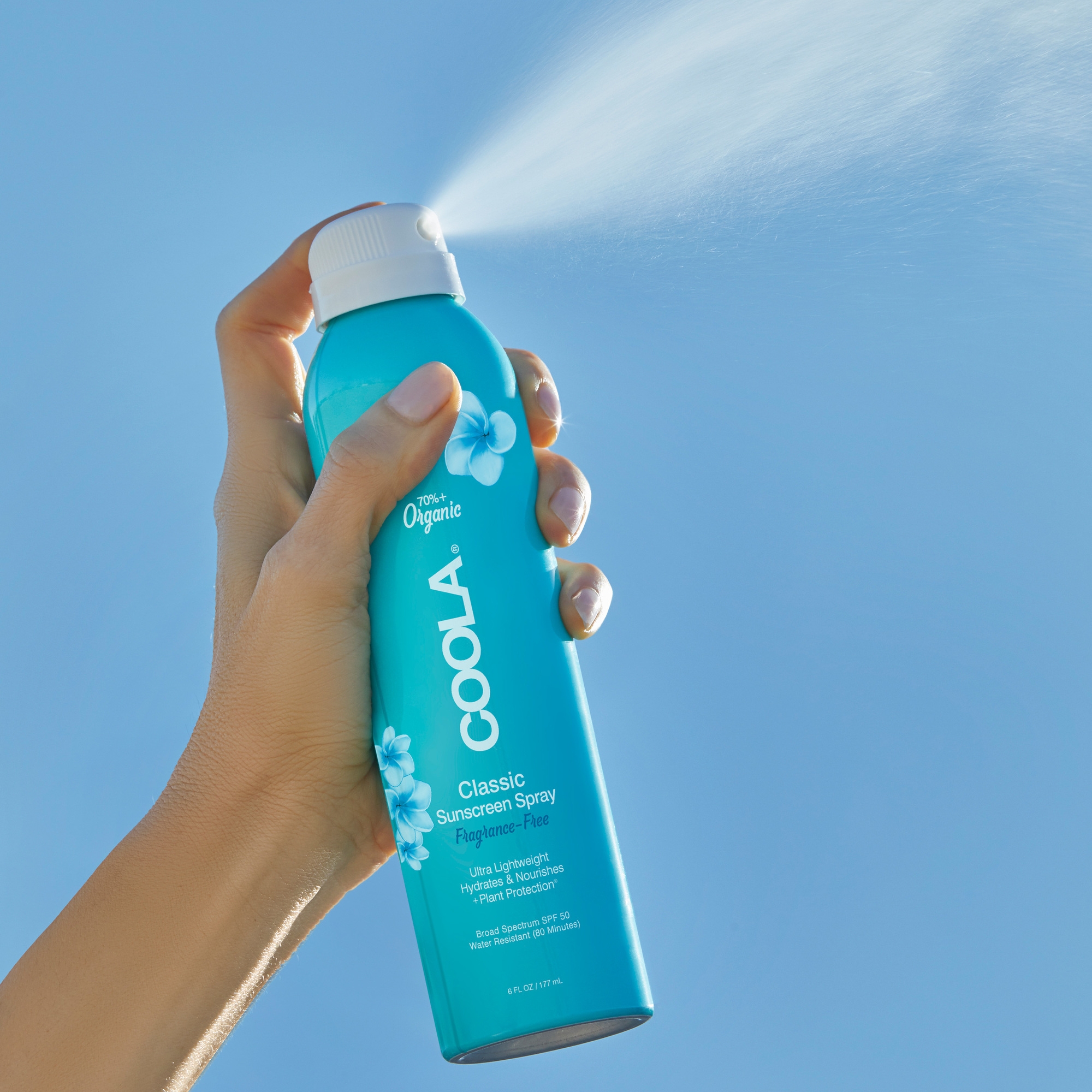 Coola® Classic Body Sunscreen Spray SPF 50 Fragrance Free, 6-ounce Aerosol Can - Image 4