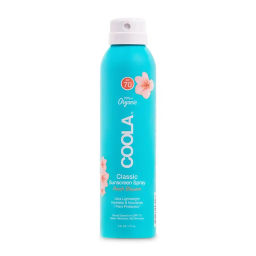 Coola® Clear Body Sunscreen Spray SPF 70 Peach Blossom Scent, 6-oz Aerosol Can