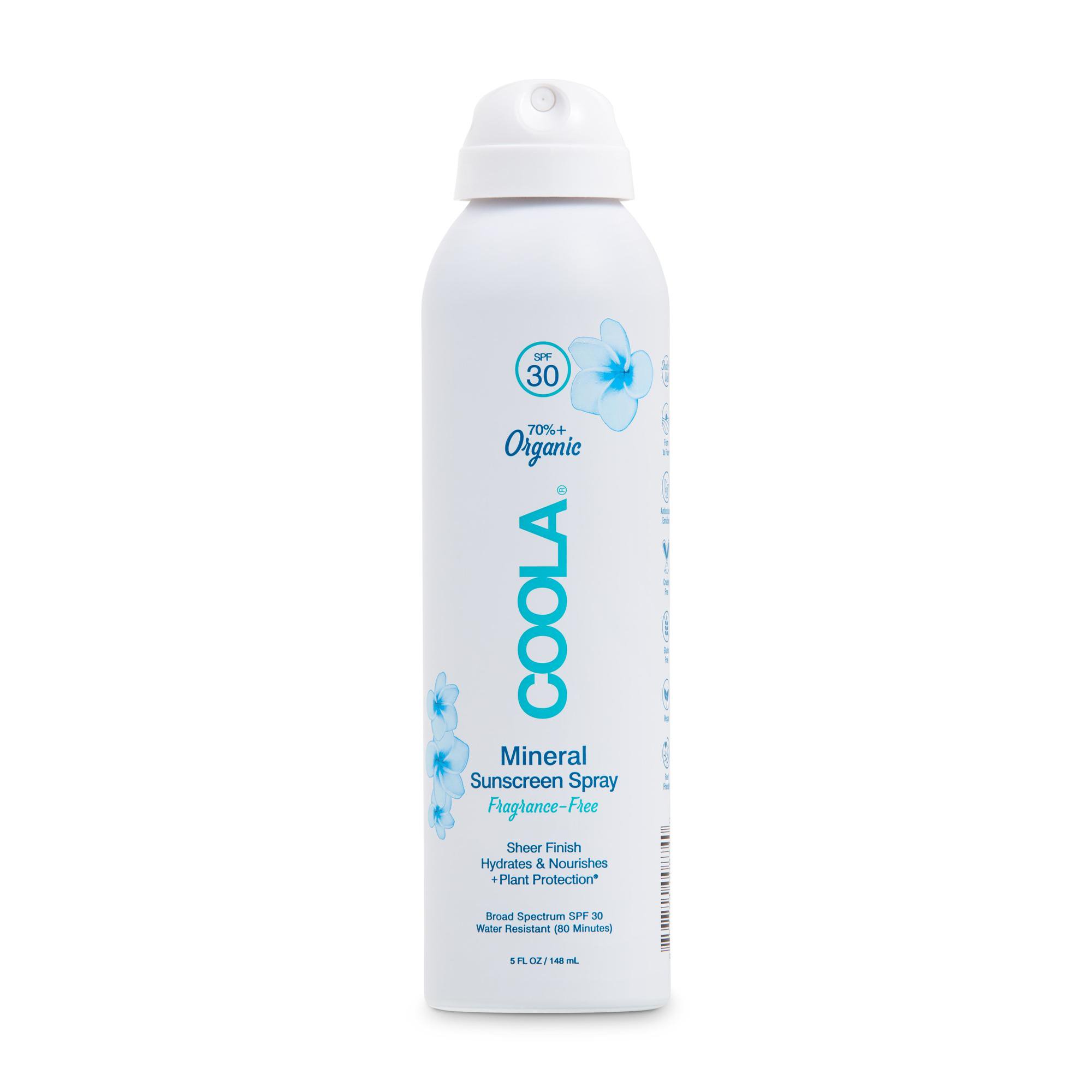Coola® Zinc Oxide Sunscreen Spray Fragrance Free SPF 30, 5-ounce Aerosol Can
