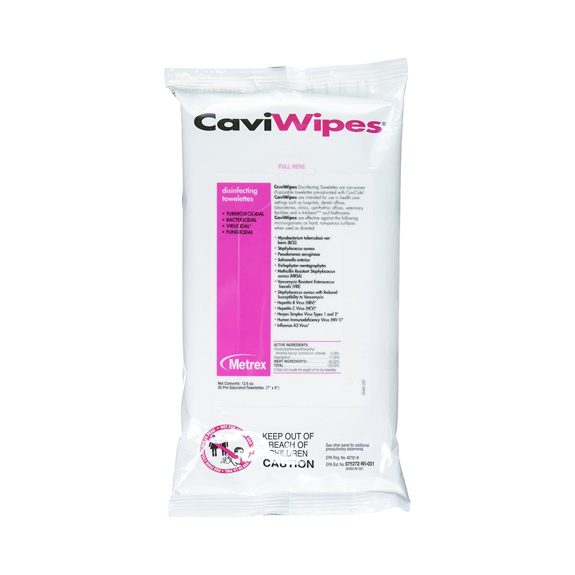 CaviWipes1 Surface Disinfectant, Alcohol Based, Wipes