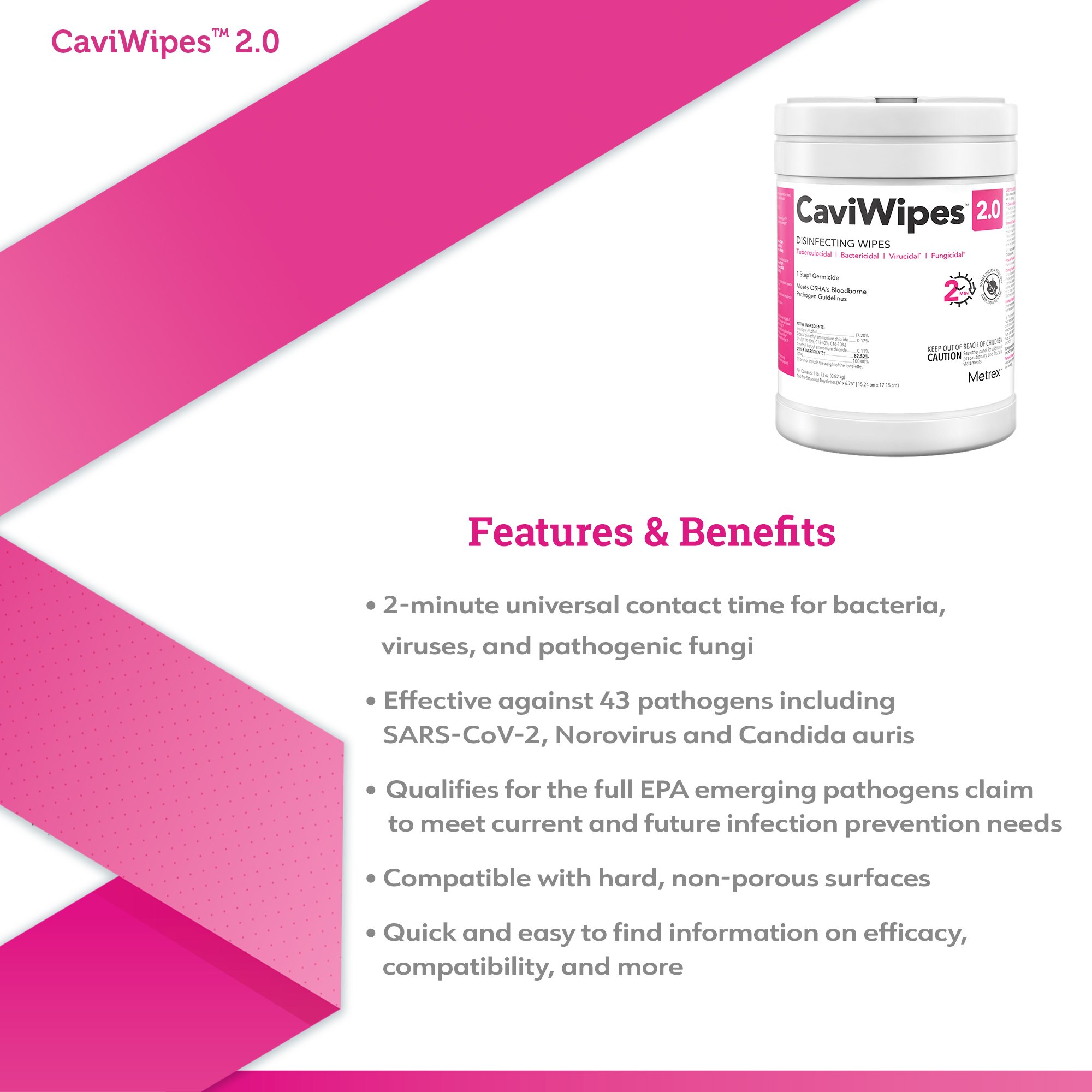 CaviWipes™ 2.0 Disinfecting Wipes, Extra Large - Image 2