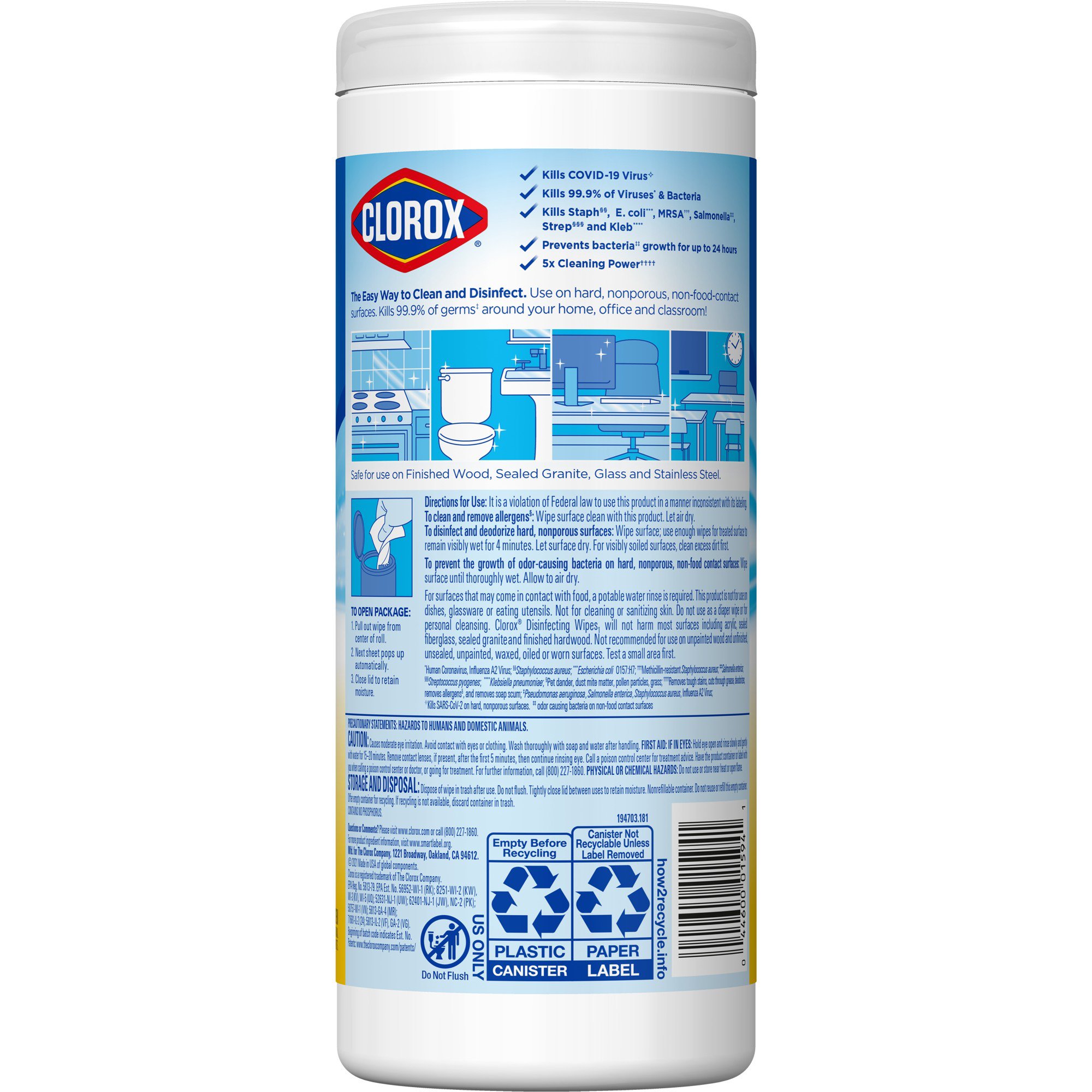 Clorox® Disinfecting Wipes, Lemon Scent, 35 ct. - Image 2