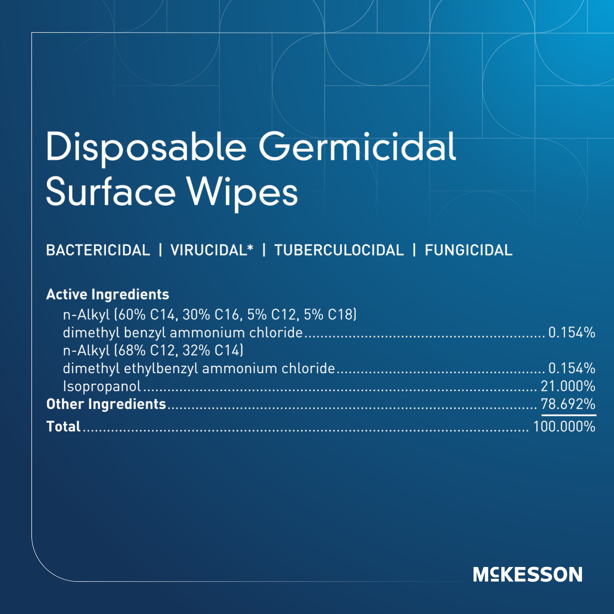 McKesson Germicidal Extra Large Surface Disinfectant Wipes, Canister - Image 4