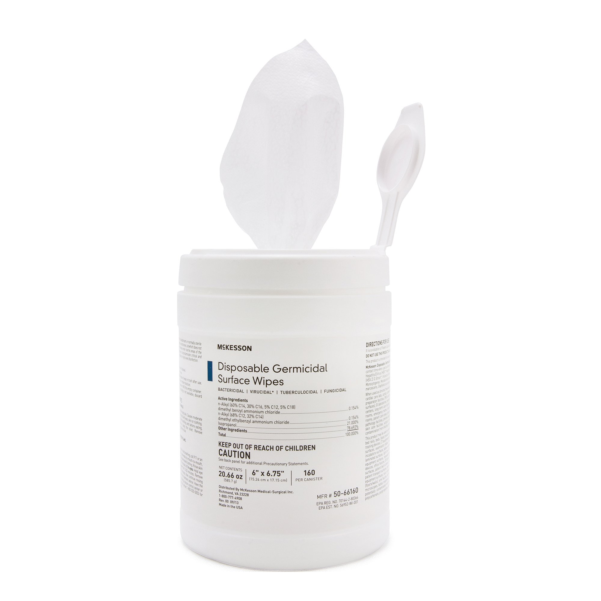 McKesson Germicidal Large Surface Disinfectant Wipes, Canister, 160 ct. - Image 3