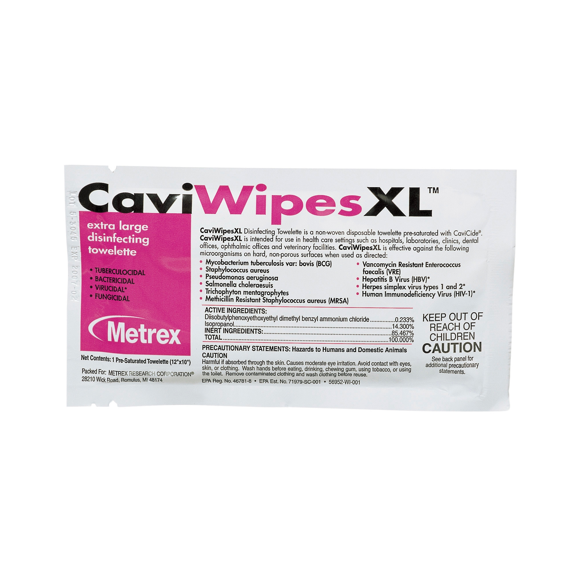 Metrex CaviWipes Surface Disinfectant Alcohol-Based Wipes, 10 x 12 Inch - Image 2