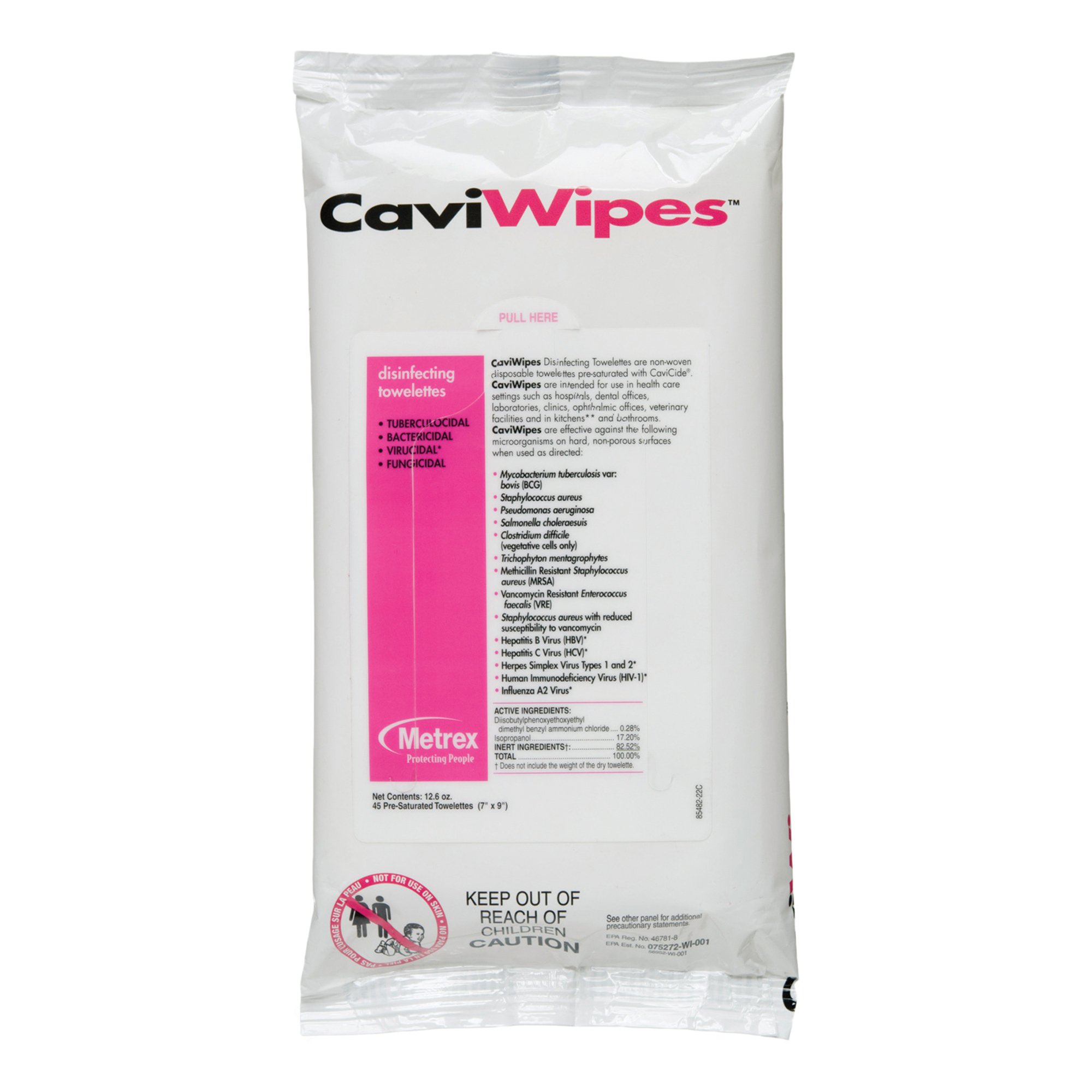 Metrex CaviWipes Surface Disinfectant Alcohol-Based Wipes, 7 x 9 Inch - Image 2