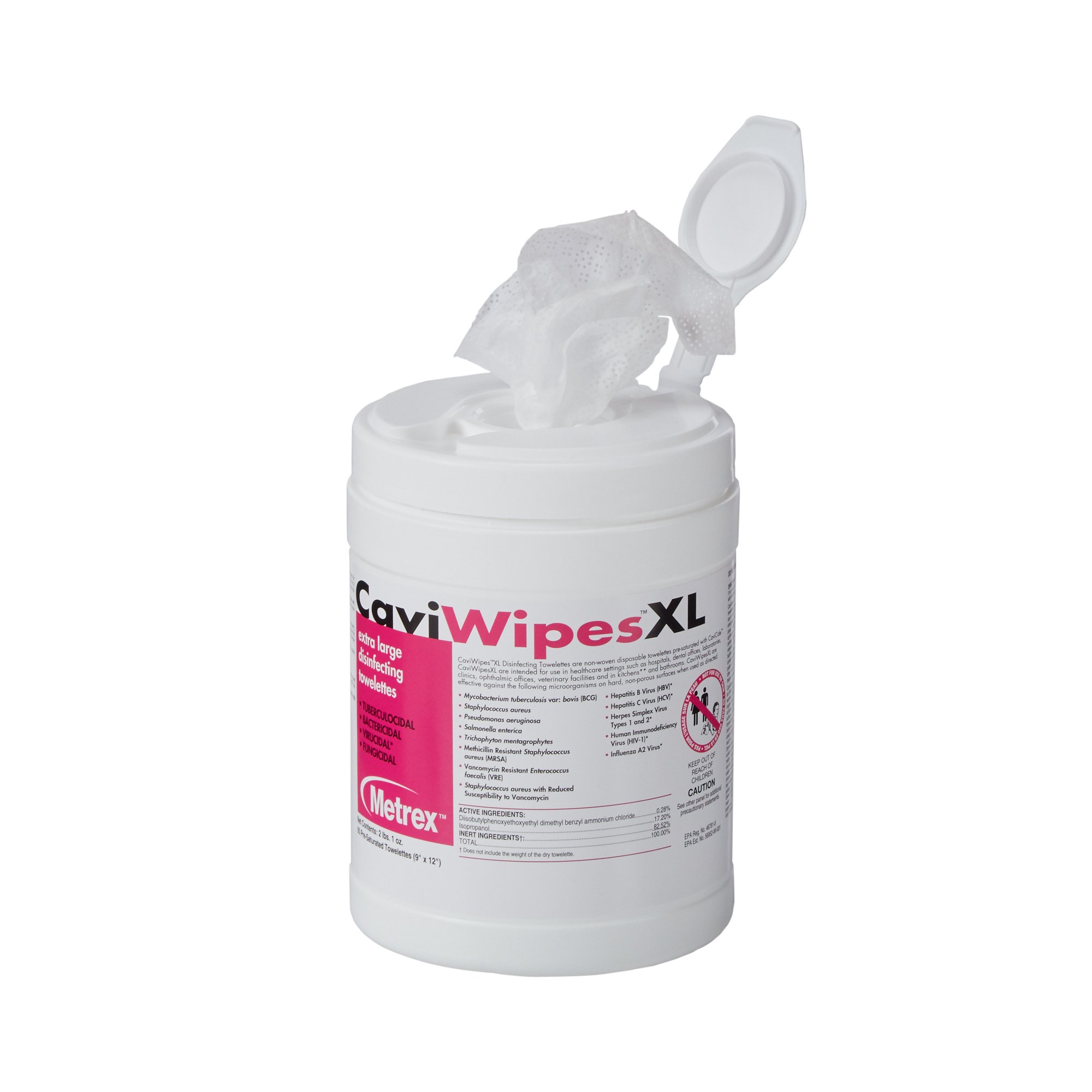 Metrex CaviWipes Surface Disinfectant Alcohol-Based Wipes, Canister - Image 2