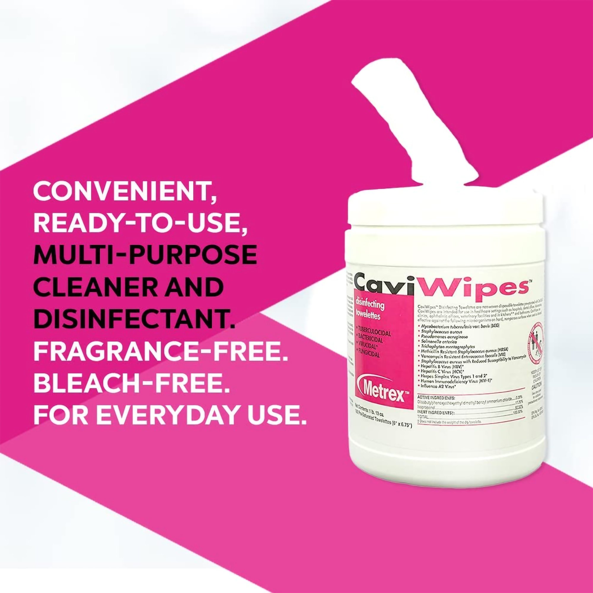 Metrex CaviWipes Surface Disinfectant Alcohol-Based Wipes, Canister - Image 3