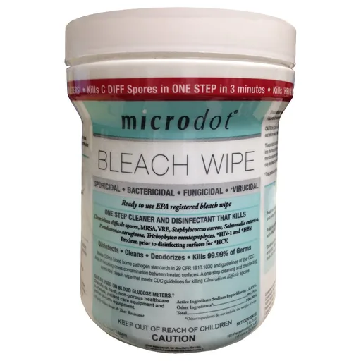 Microdot® Bleach Surface Disinfectant Wipes, Canister, 160 ct.