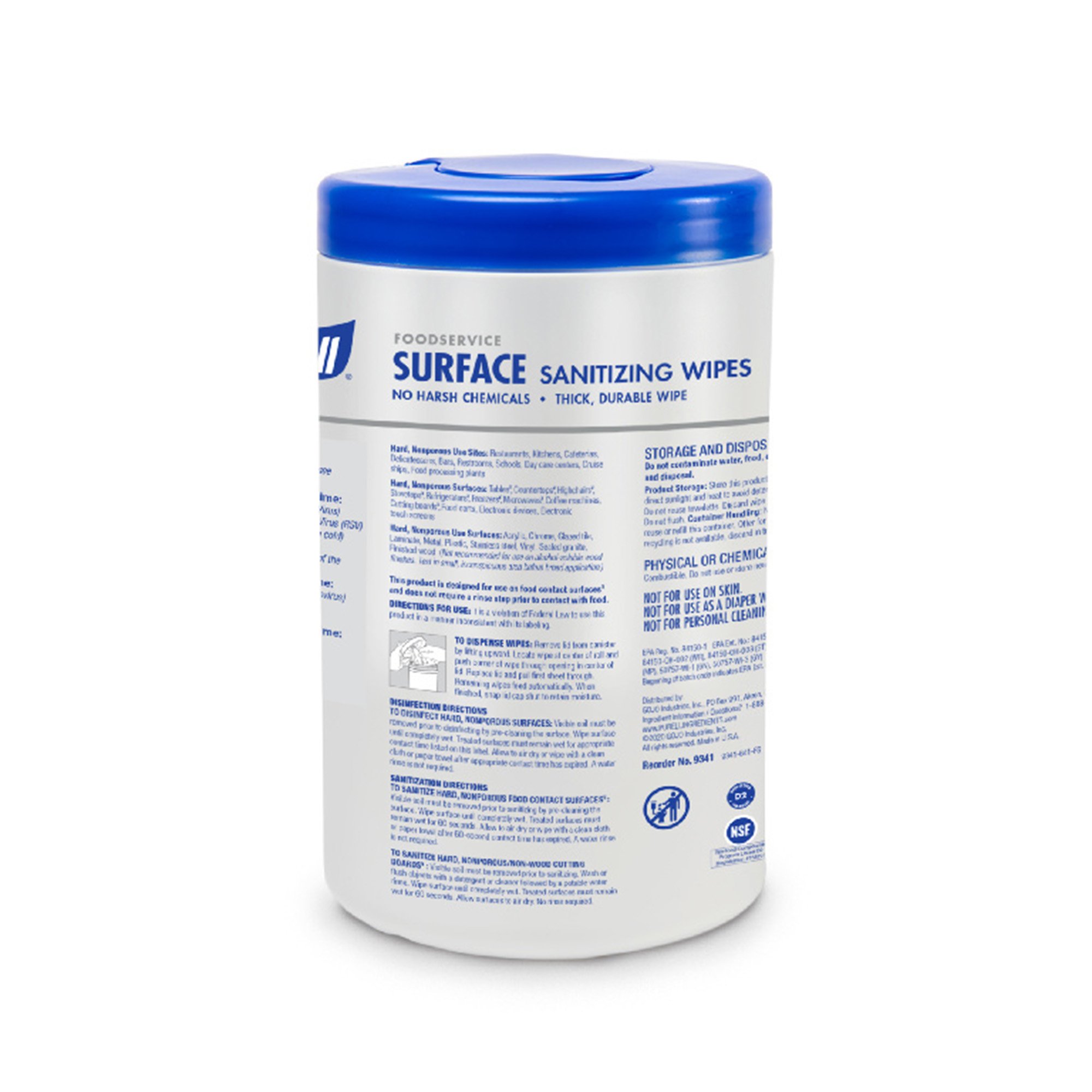 Purell® Foodservice Ethyl Alcohol Surface Sanitizing Wipes, Canister - Image 2