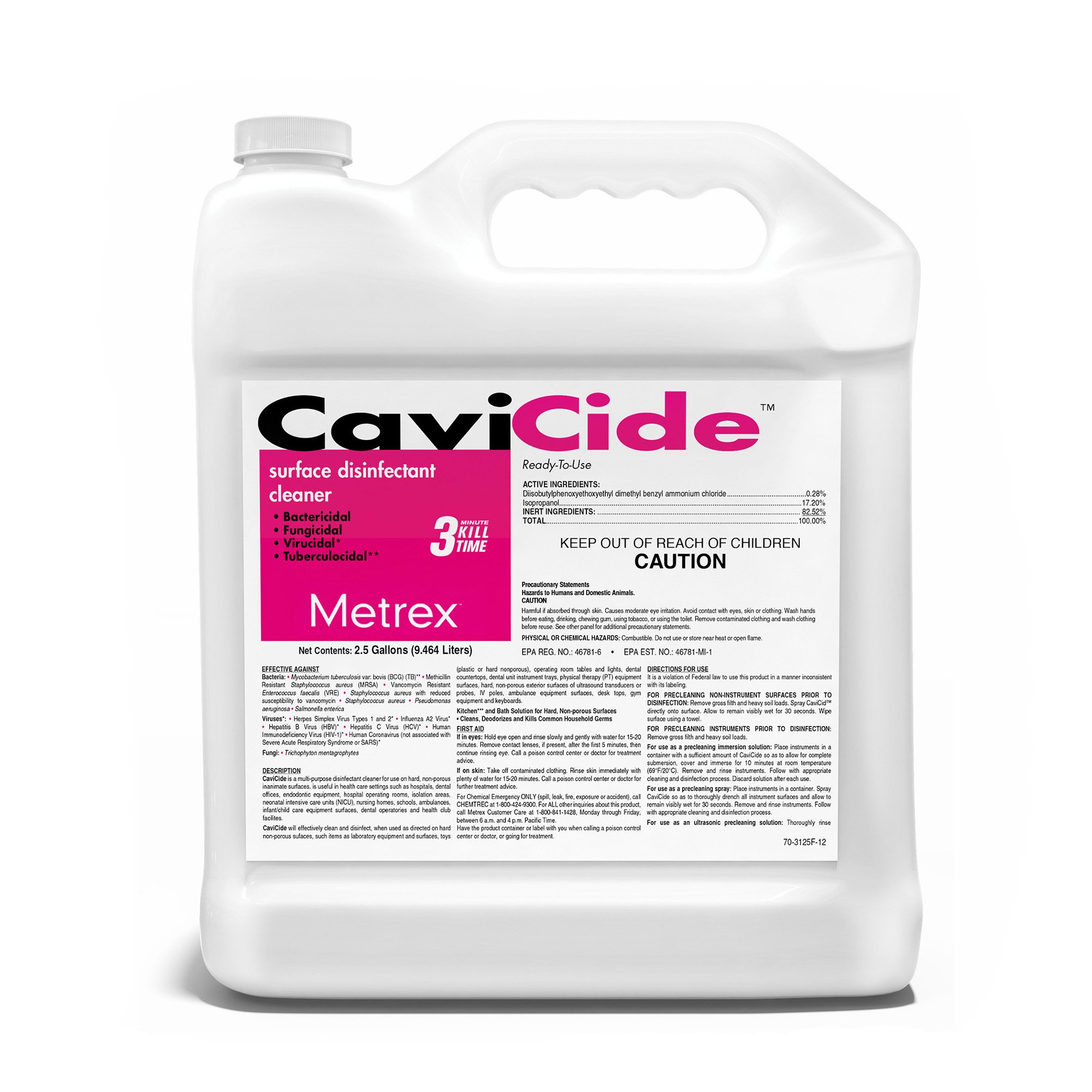 CaviCide Surface Disinfectant, Alcohol Based, 2.5-gallon jug