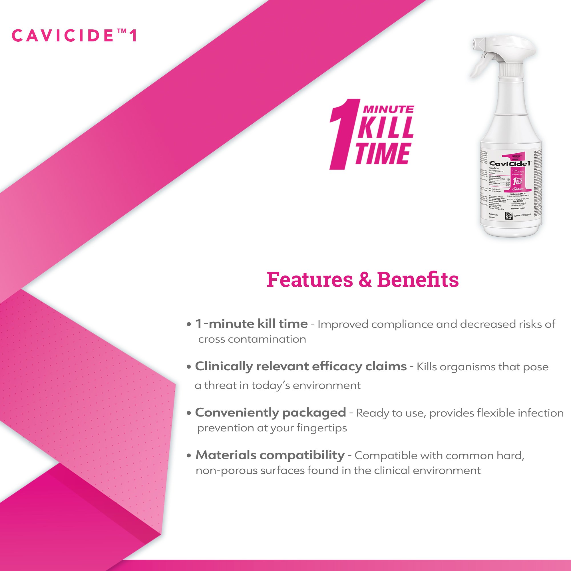 CaviCide1™ Surface Disinfectant Cleaner, 24 oz. Trigger Spray Bottle - Image 4