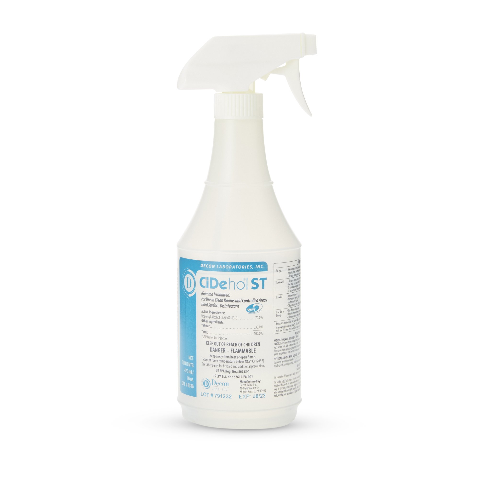 CiDehol® ST Surface Disinfectant Cleaner, 16-ounce Trigger Spray Bottle