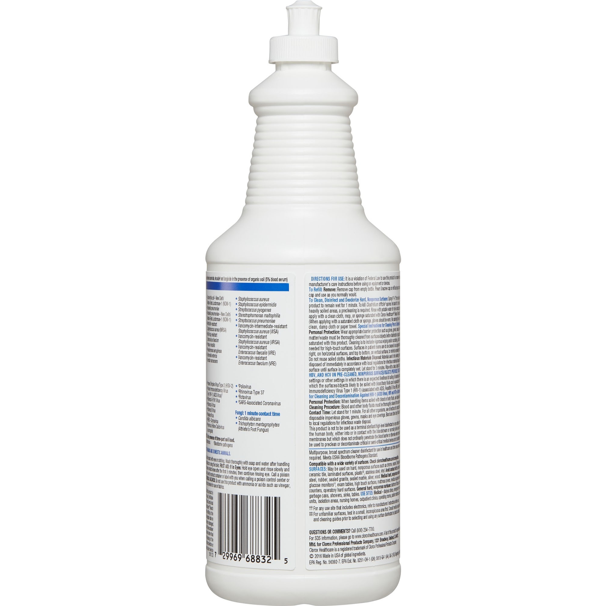 Clorox Healthcare® Bleach Germicidal Cleaner, 32-ounce bottle - Image 3