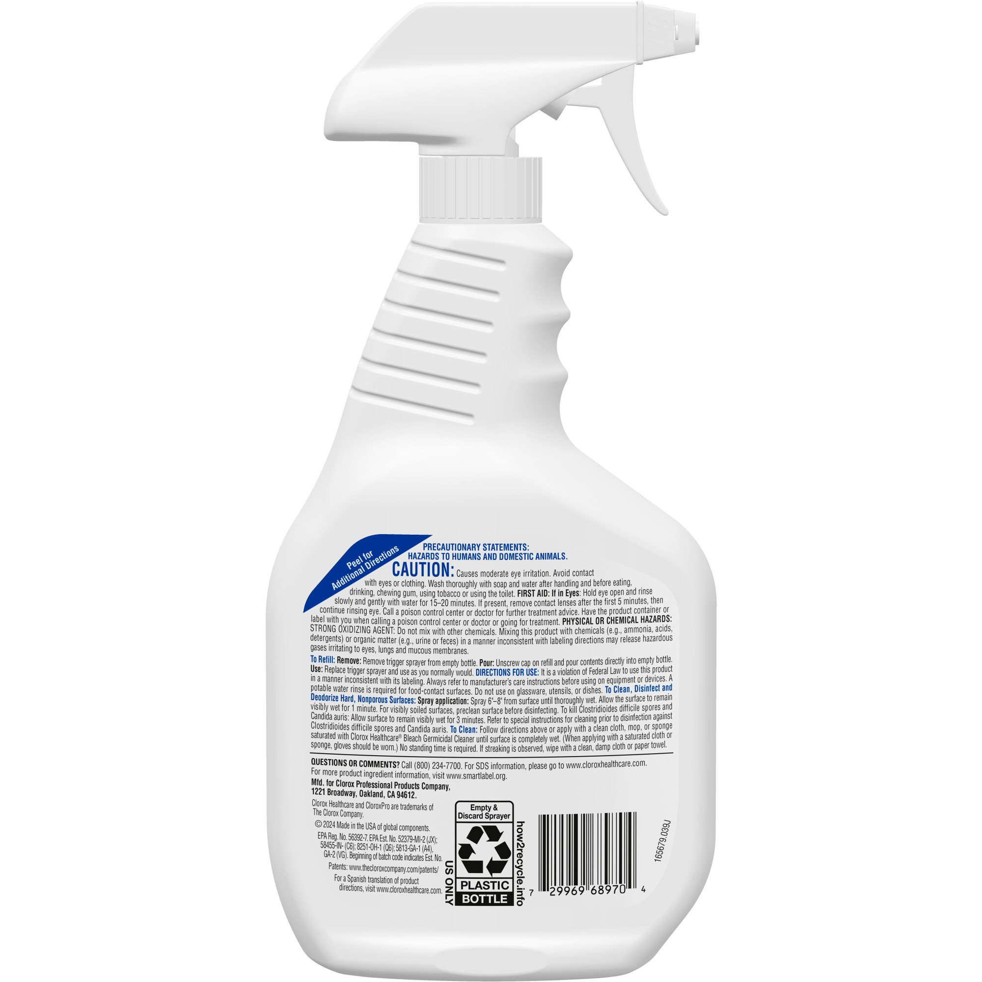 Clorox Healthcare® Bleach Germicidal Cleaner, Spray Bottle, 32 oz. - Image 2