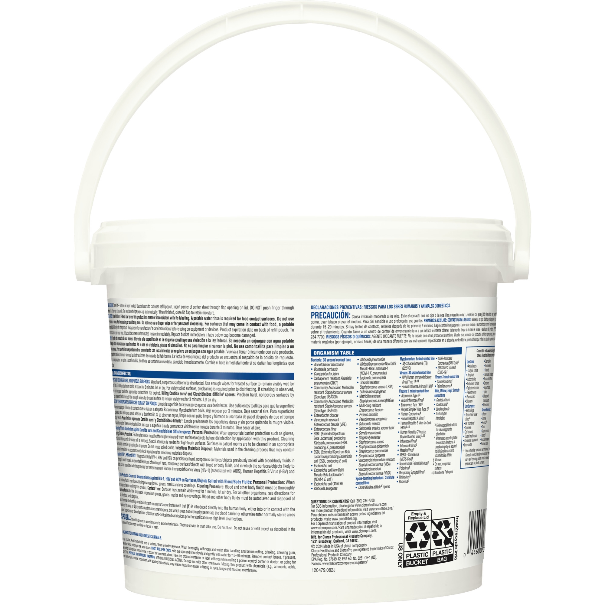 Clorox Healthcare® Bleach Germicidal Wipes, Bucket, 110 ct. - Image 2