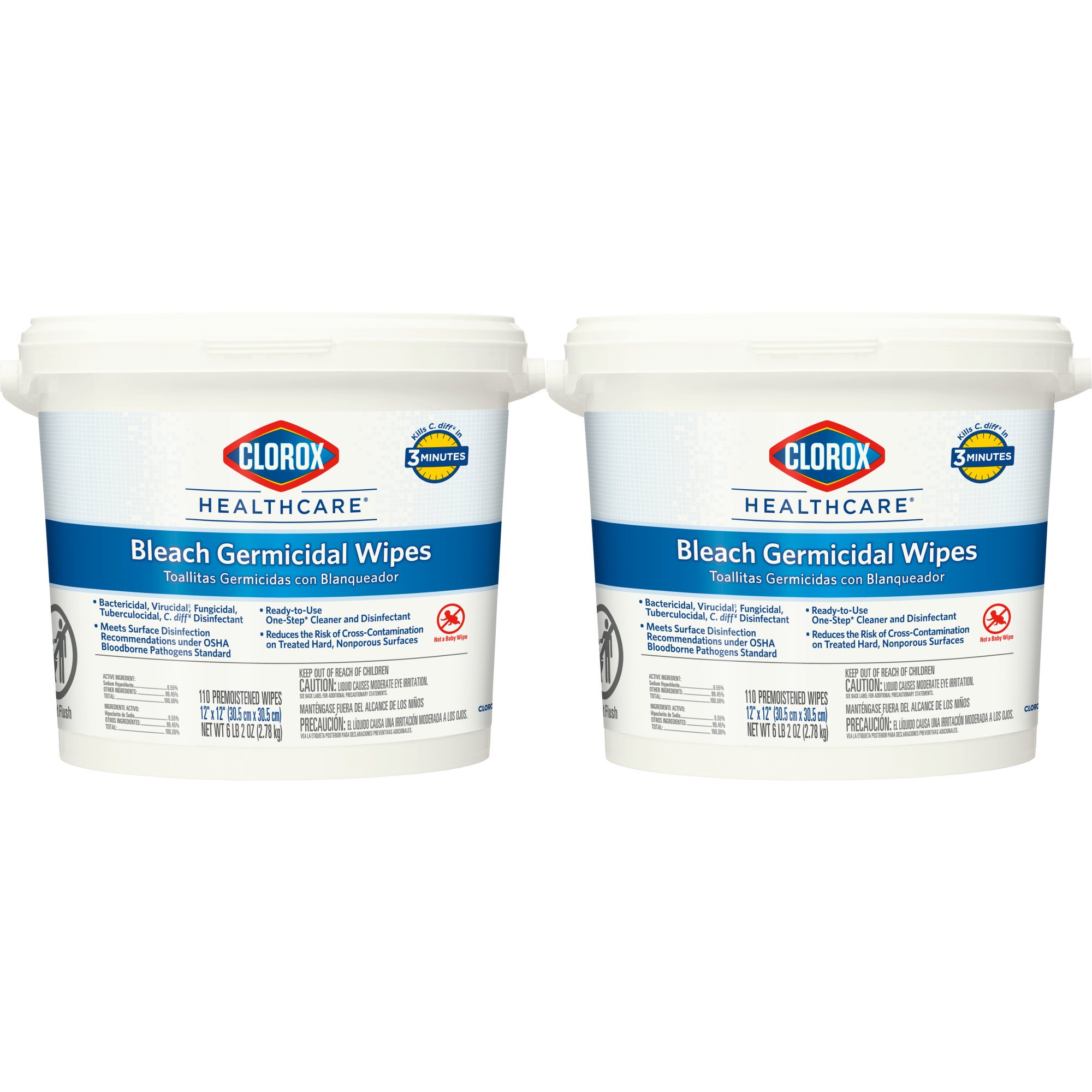 Clorox Healthcare® Bleach Germicidal Wipes, Bucket, 110 ct. - Image 3