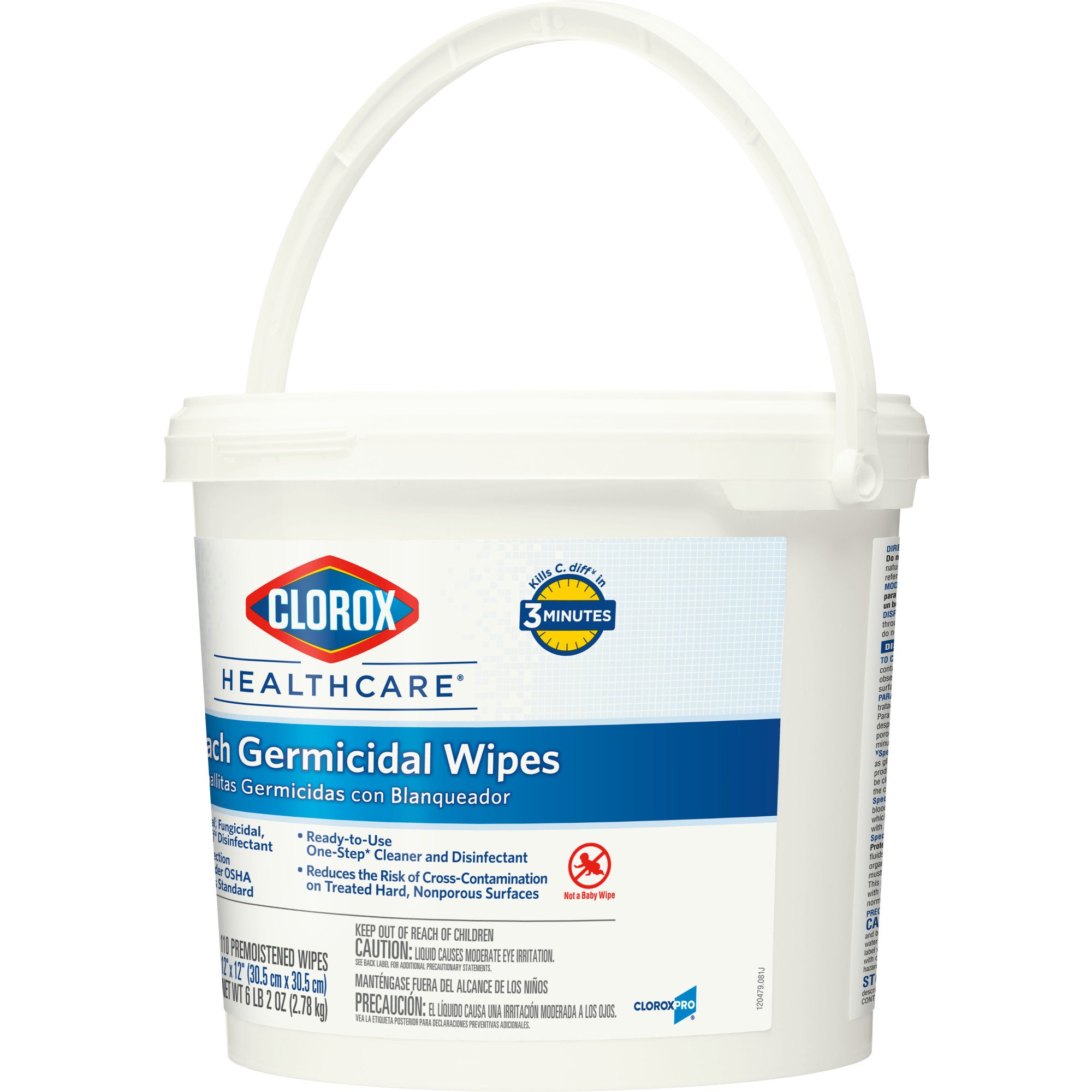 Clorox Healthcare® Bleach Germicidal Wipes, Bucket, 110 ct. - Image 5