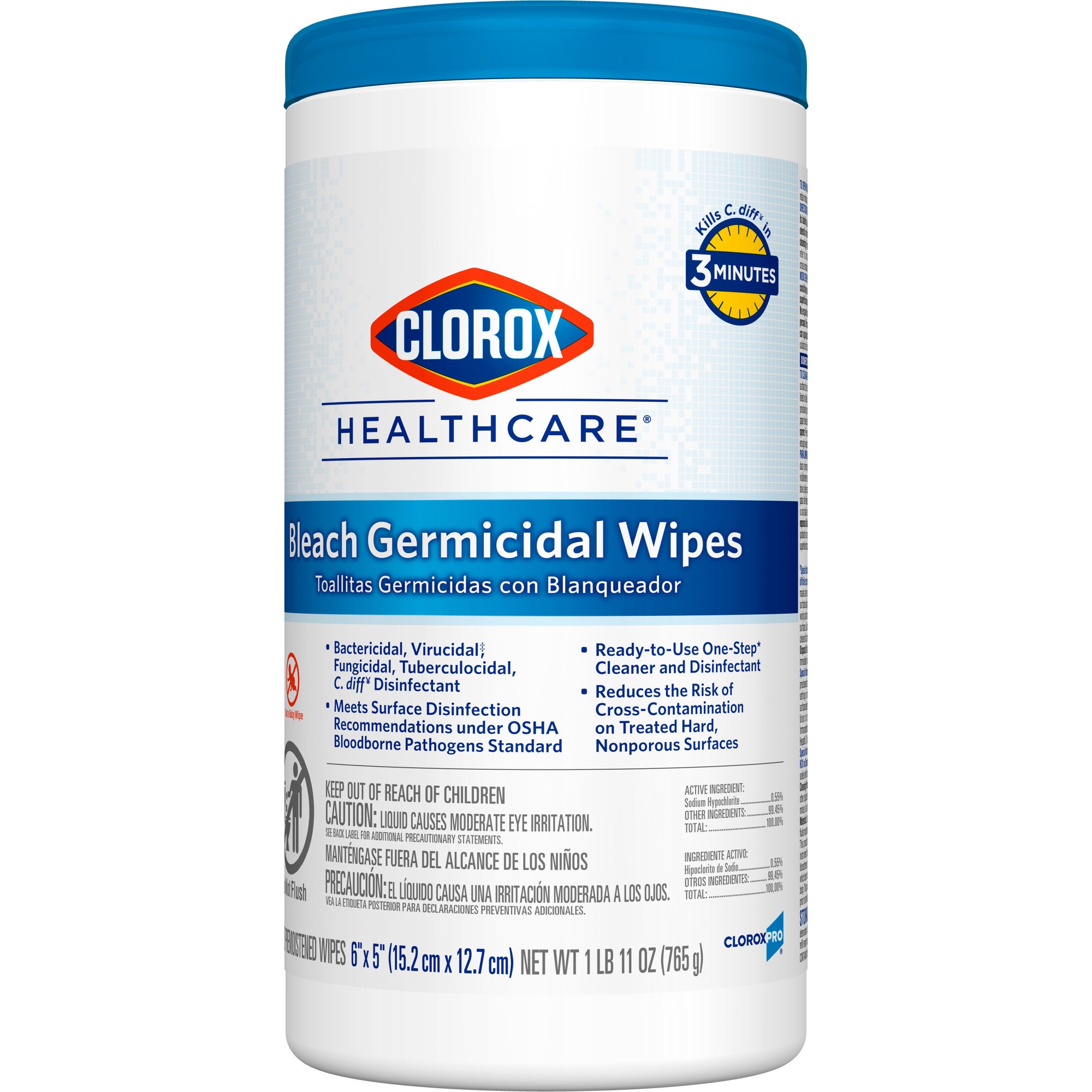 Clorox Healthcare® Bleach Germicidal Wipes, Canister, 150 ct. - Image 5