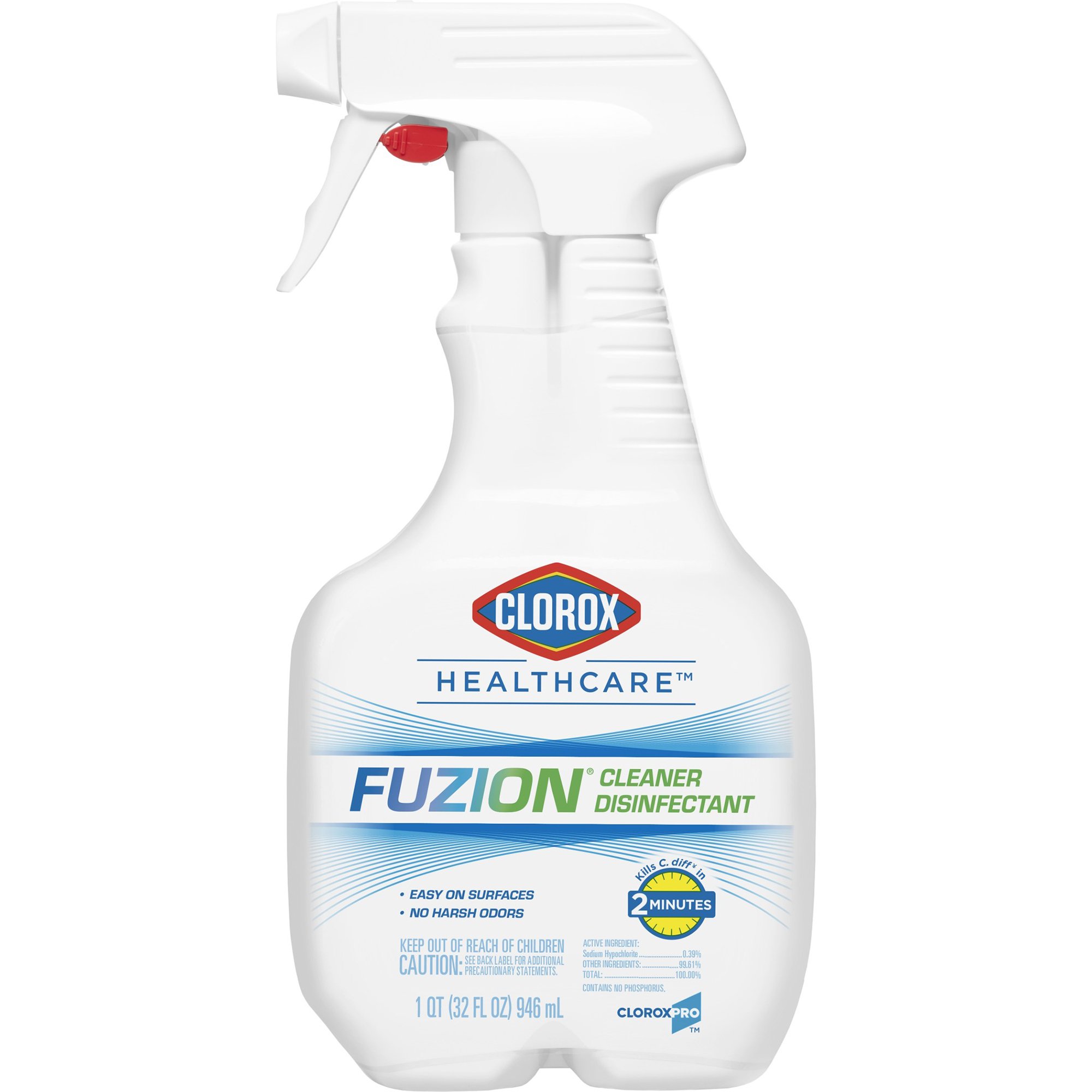 Clorox Healthcare® Fuzion™ Cleaner Disinfectant, 32-ounce Spray Bottle