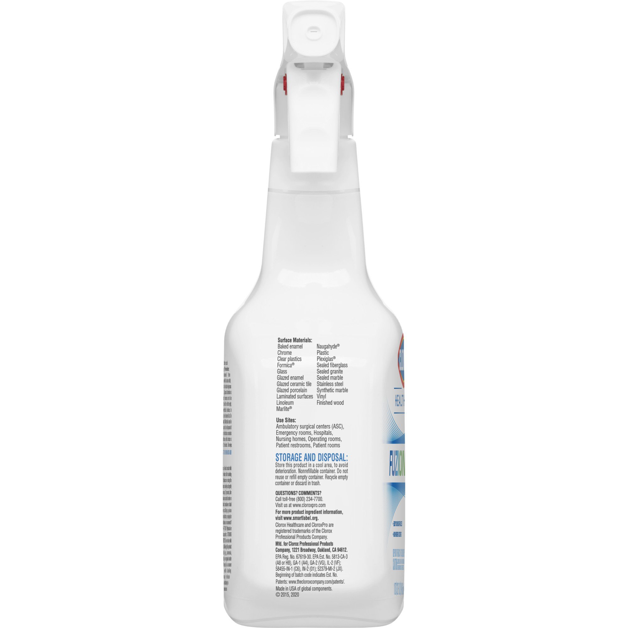 Clorox Healthcare® Fuzion™ Cleaner Disinfectant, 32-ounce Spray Bottle - Image 3
