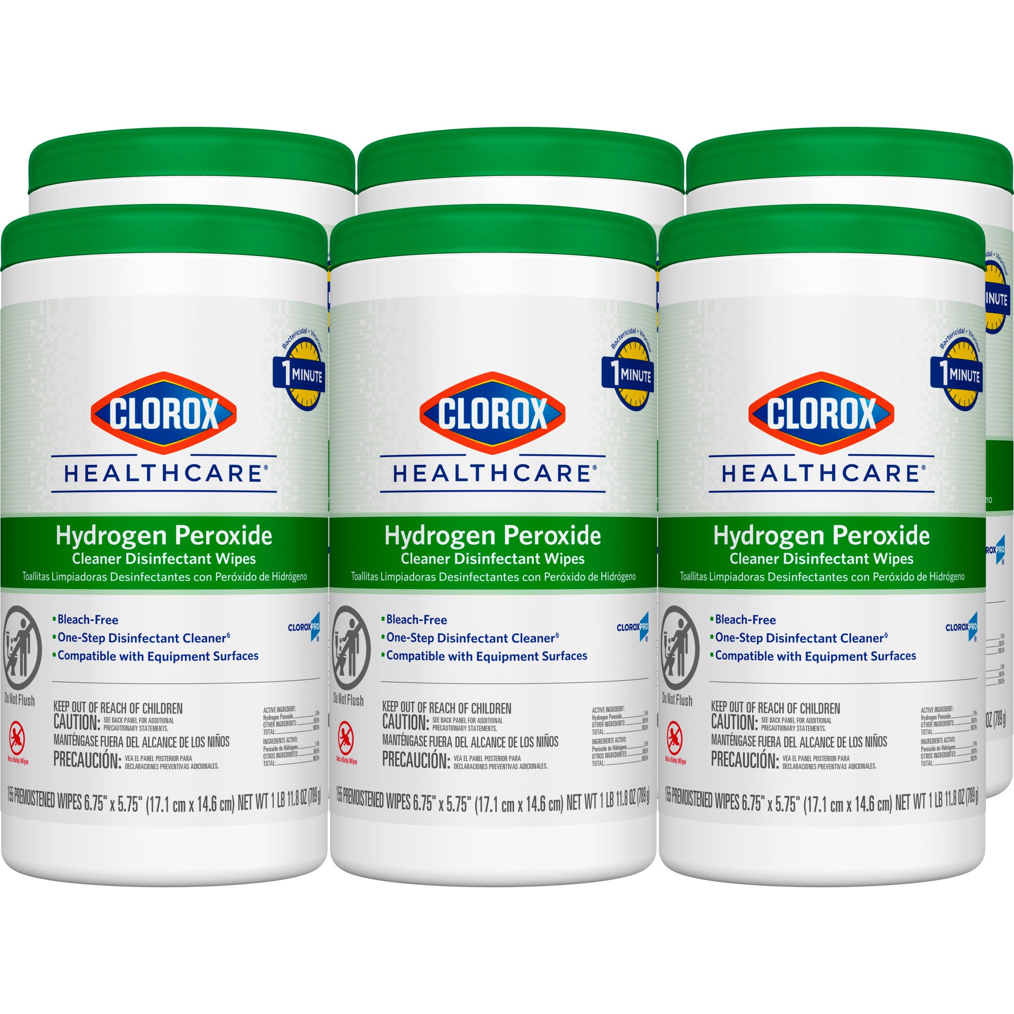 Clorox Healthcare® Hydrogen Peroxide Cleaner Disinfectant Wipes 6.75 x 5.75 Inch - Image 3