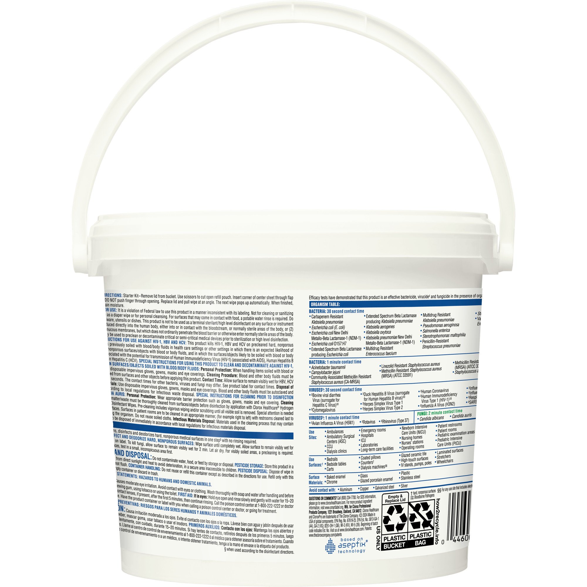 Clorox Healthcare® Hydrogen Peroxide Cleaner Disinfectant Wipes, Bucket, 185 ct. - Image 2